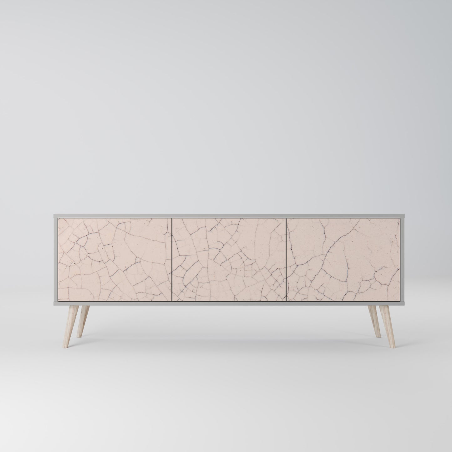 CERAMIC TEXTURE 3-dörrars TV-bänk i grå finish