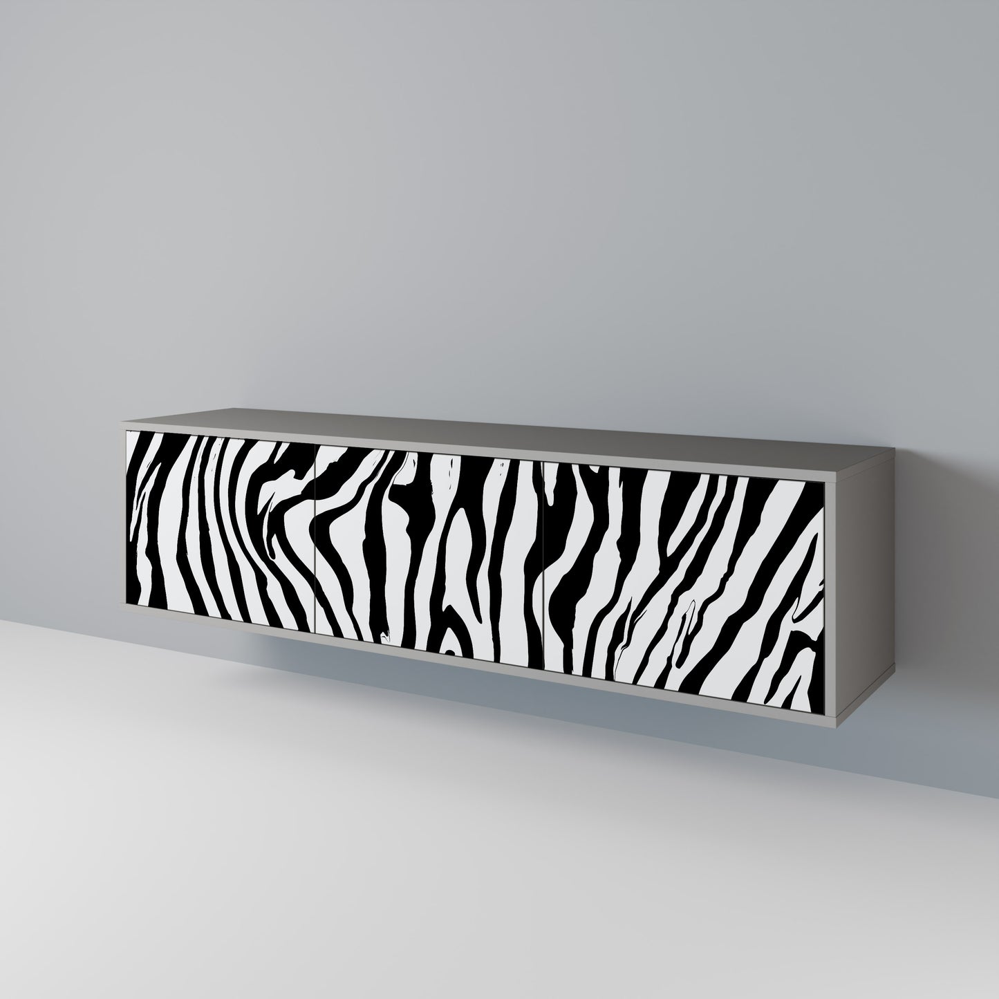 SPLENDID ZEBRA 3-dörrars TV-bänk i grå finish