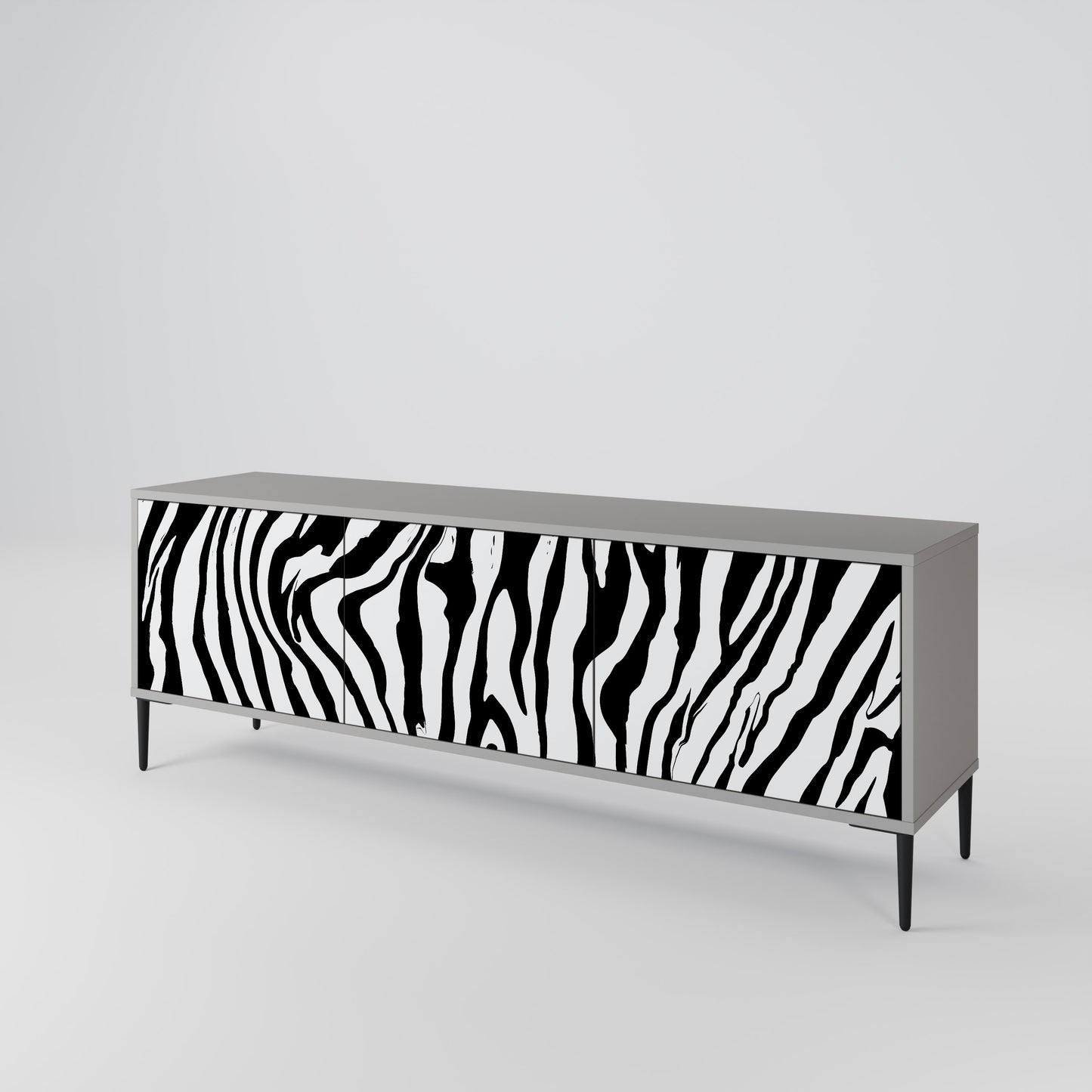 SPLENDID ZEBRA 3-dörrars TV-bänk i grå finish