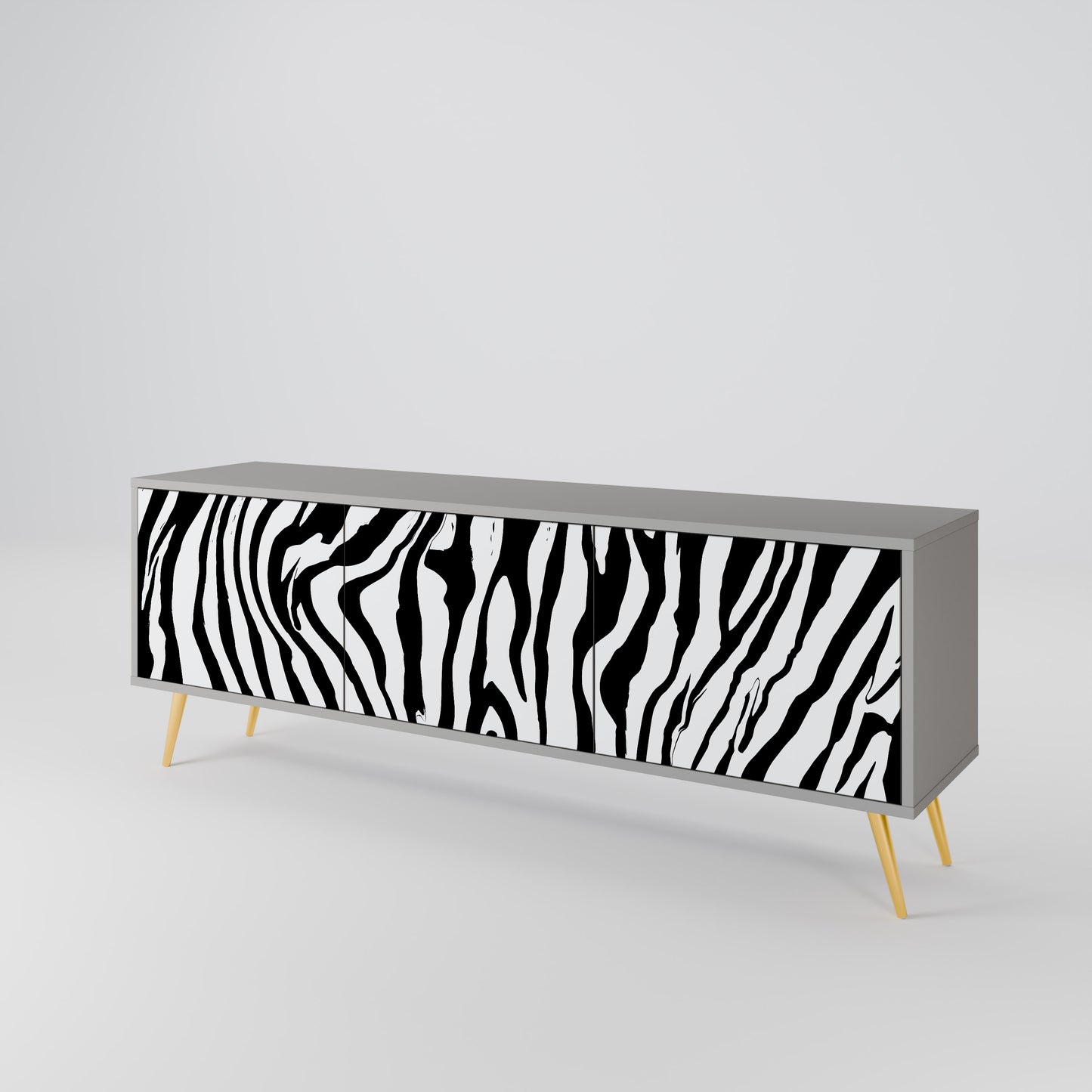SPLENDID ZEBRA 3-dörrars TV-bänk i grå finish
