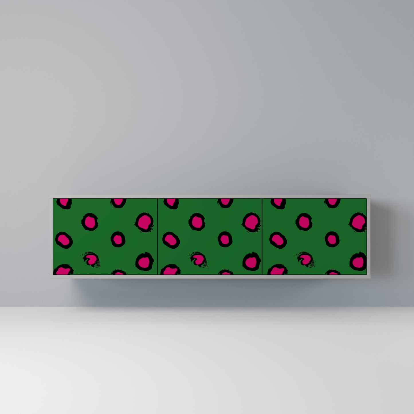 FUNKY SPOTS 3-dörrars TV-bänk i grå finish