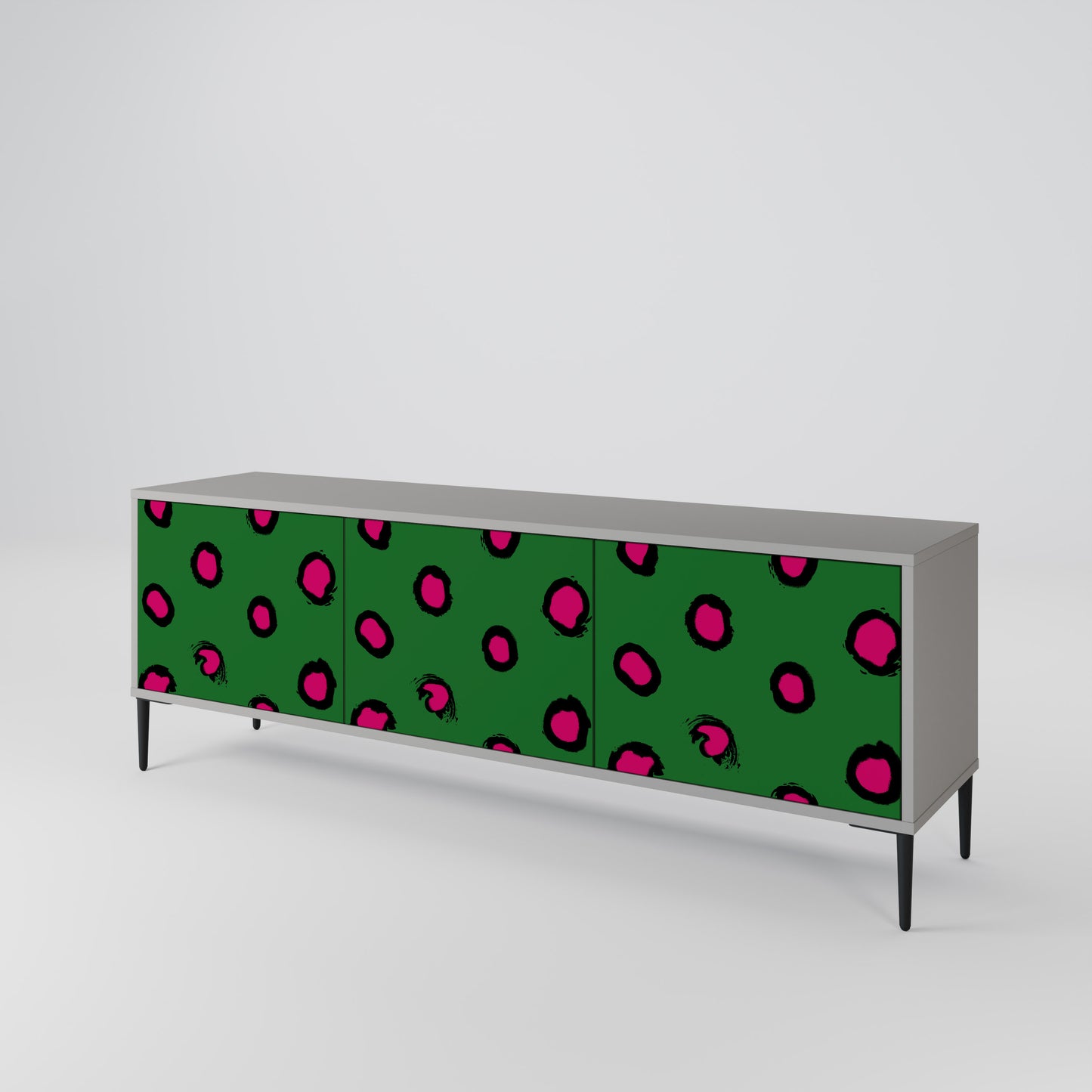 FUNKY SPOTS 3-dörrars TV-bänk i grå finish