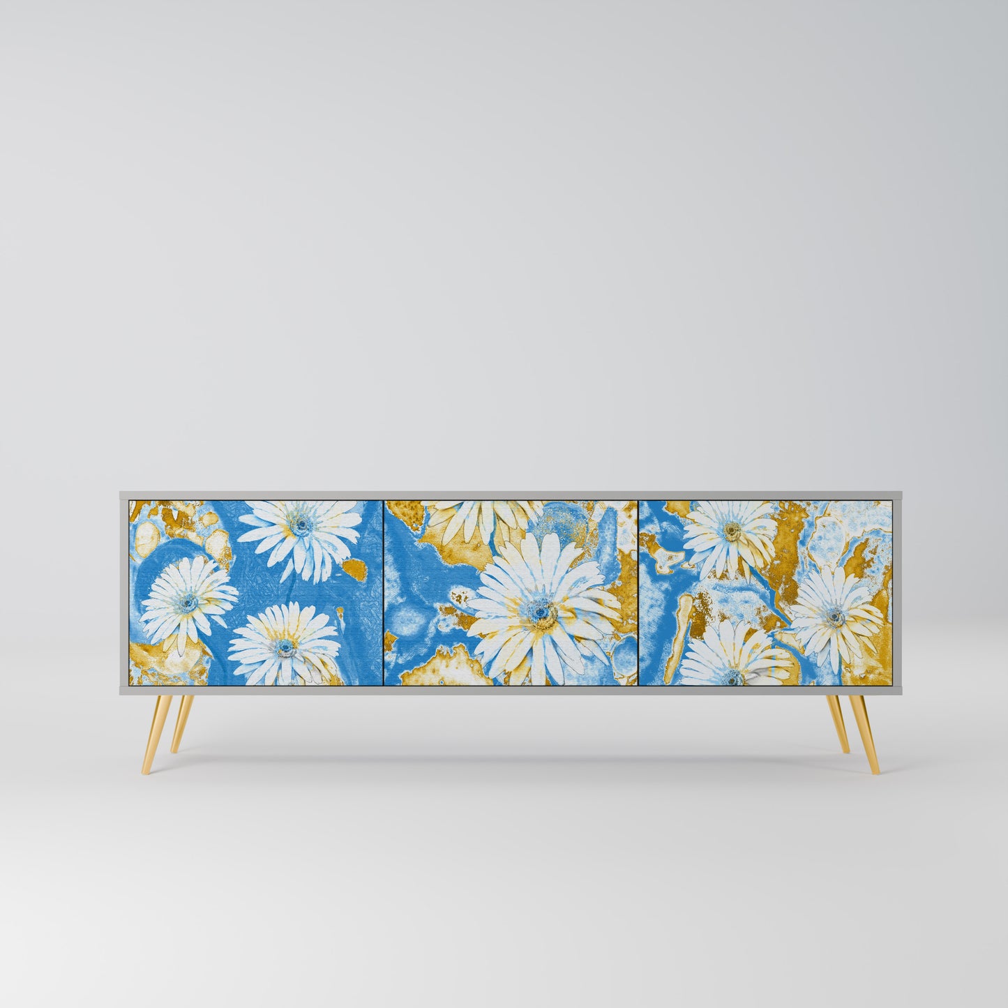 DAISY LUXE 3-dörrars TV-bänk i grå finish
