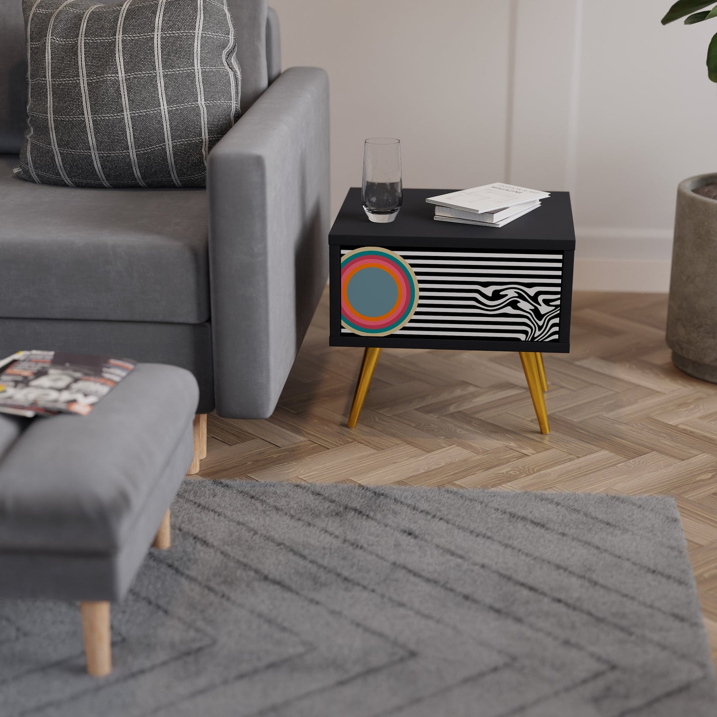 SPECTRA SHOWCASE Nattduksbord i svart finish