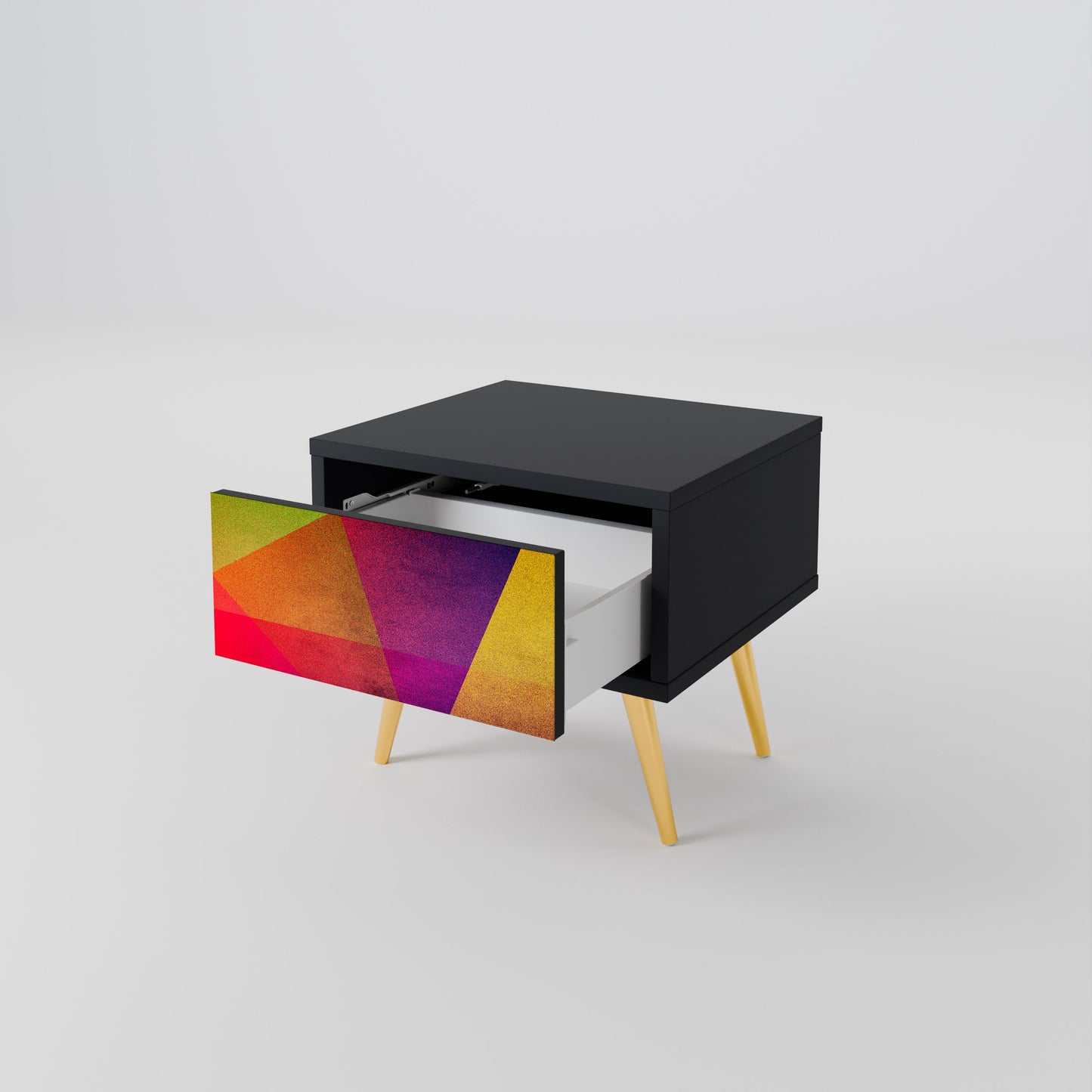 VIVID GEOMETRIE Nattduksbord i svart finish
