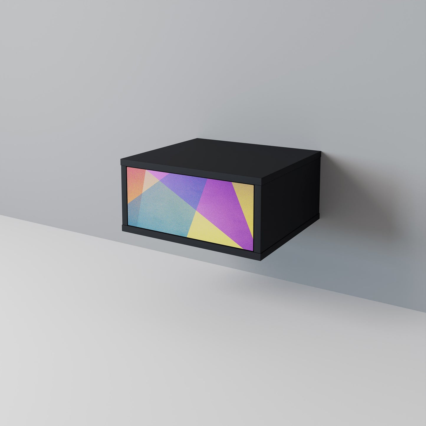 LJUS GEOMETRISK Sängbord i svart finish