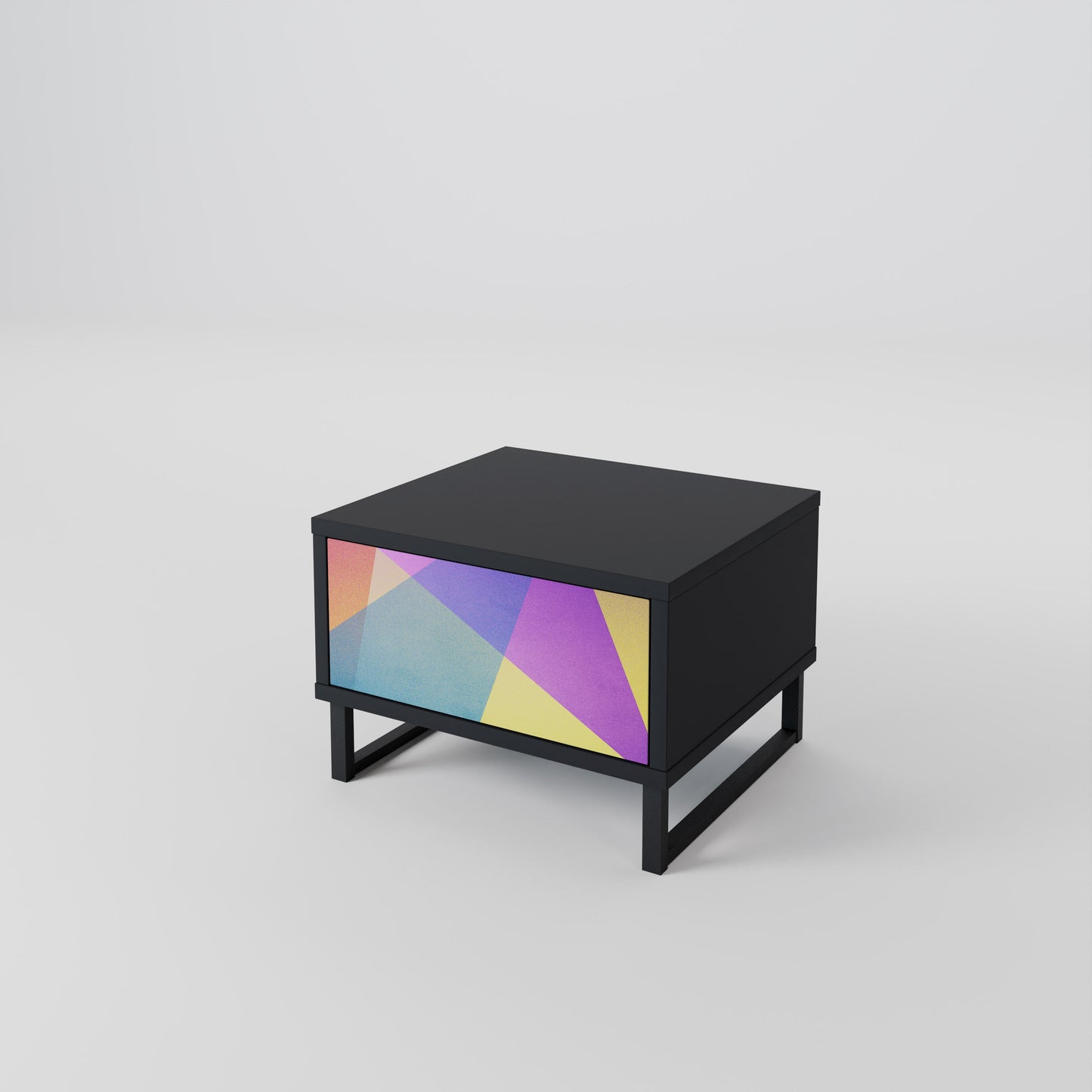 LJUS GEOMETRISK Sängbord i svart finish