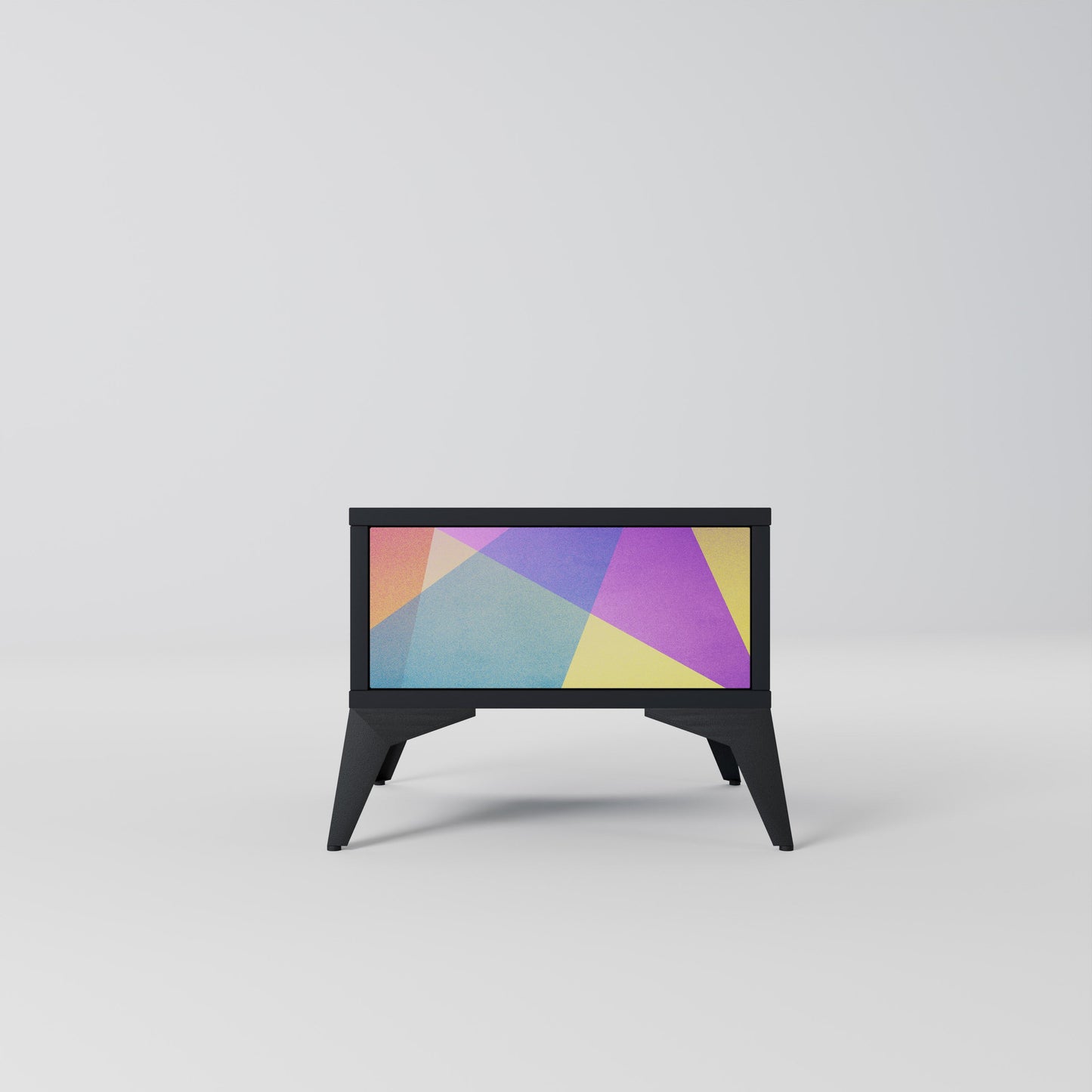 LJUS GEOMETRISK Sängbord i svart finish