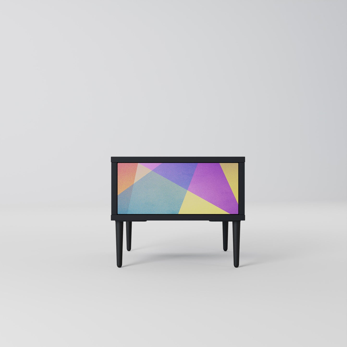 LJUS GEOMETRISK Sängbord i svart finish