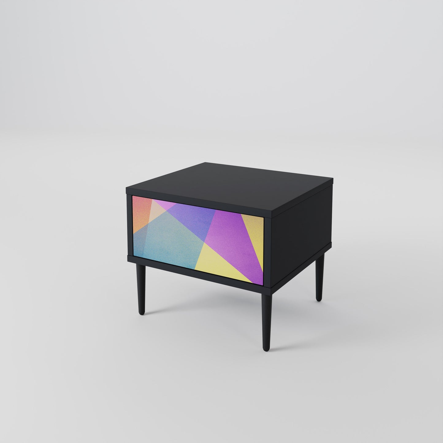 LJUS GEOMETRISK Sängbord i svart finish