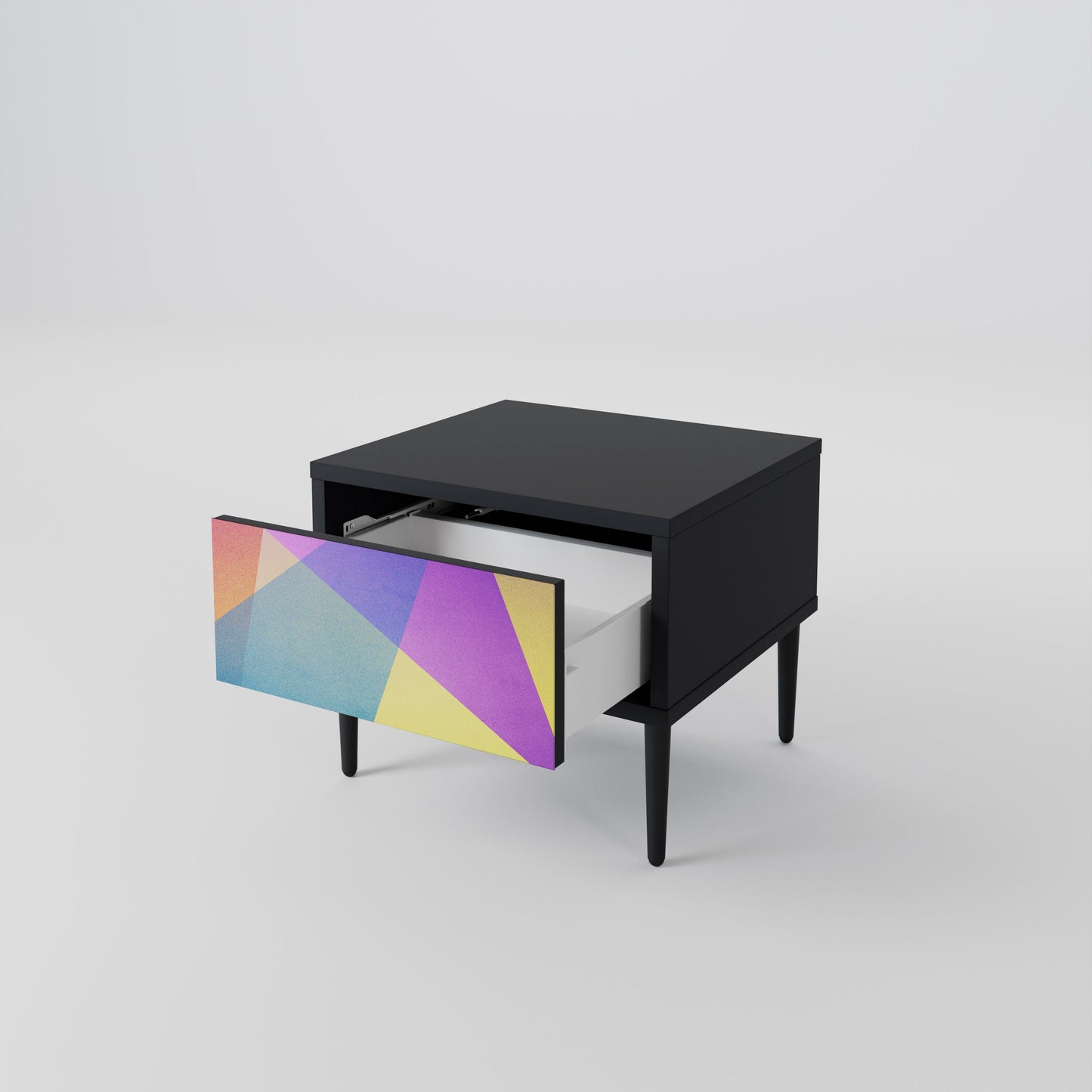 LJUS GEOMETRISK Sängbord i svart finish