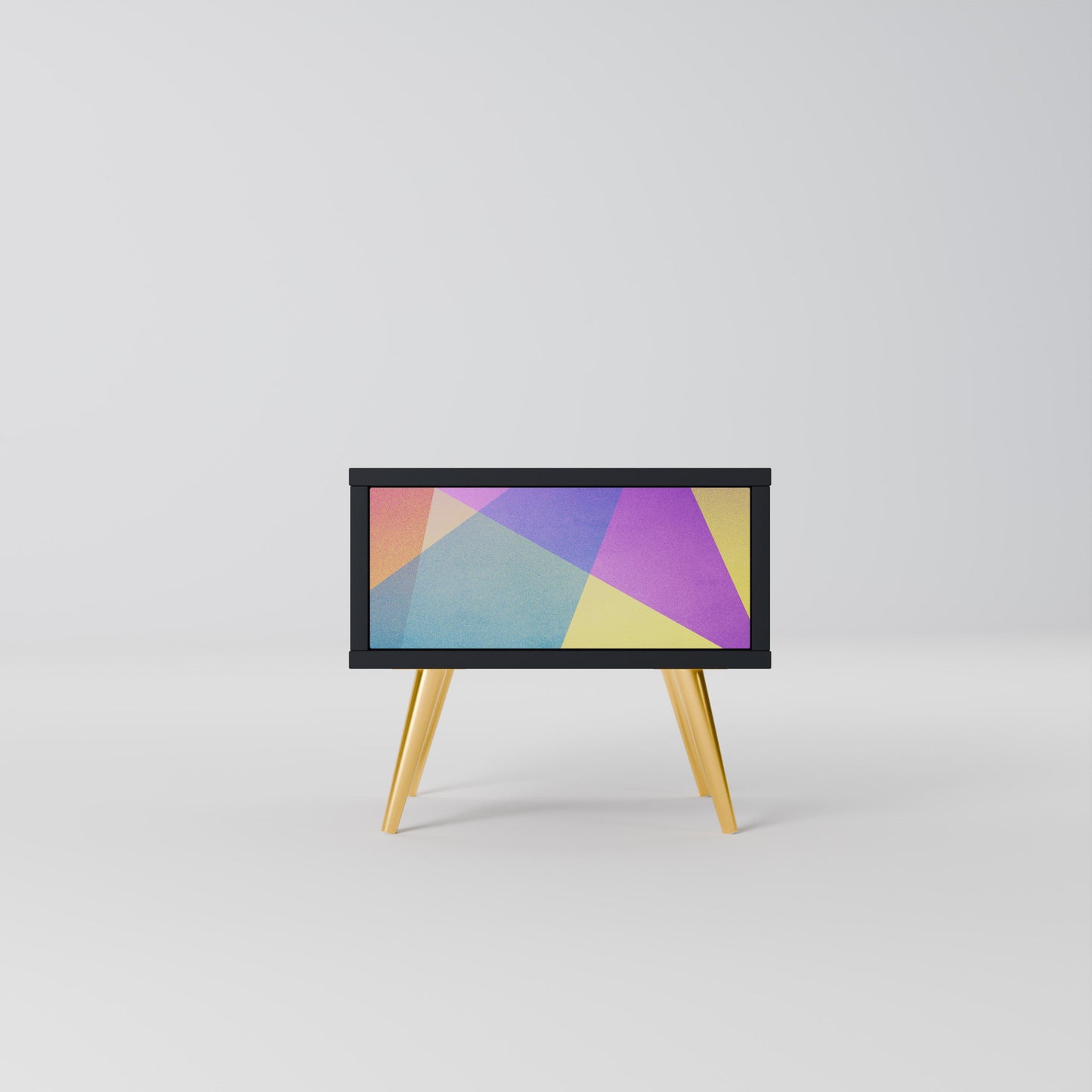 LJUS GEOMETRISK Sängbord i svart finish