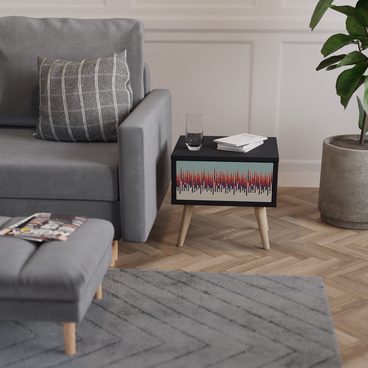 CHROMA CONTOURS Nattduksbord i svart finish