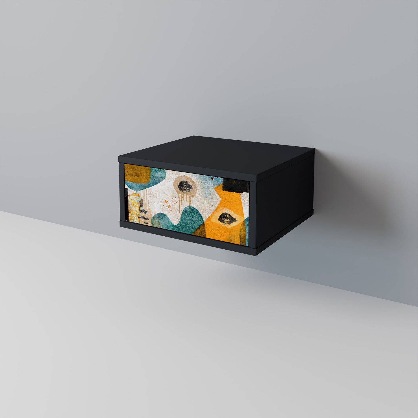 ABSTRACT FACES nattduksbord i svart finish