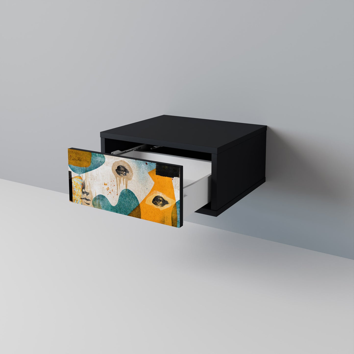 ABSTRACT FACES nattduksbord i svart finish