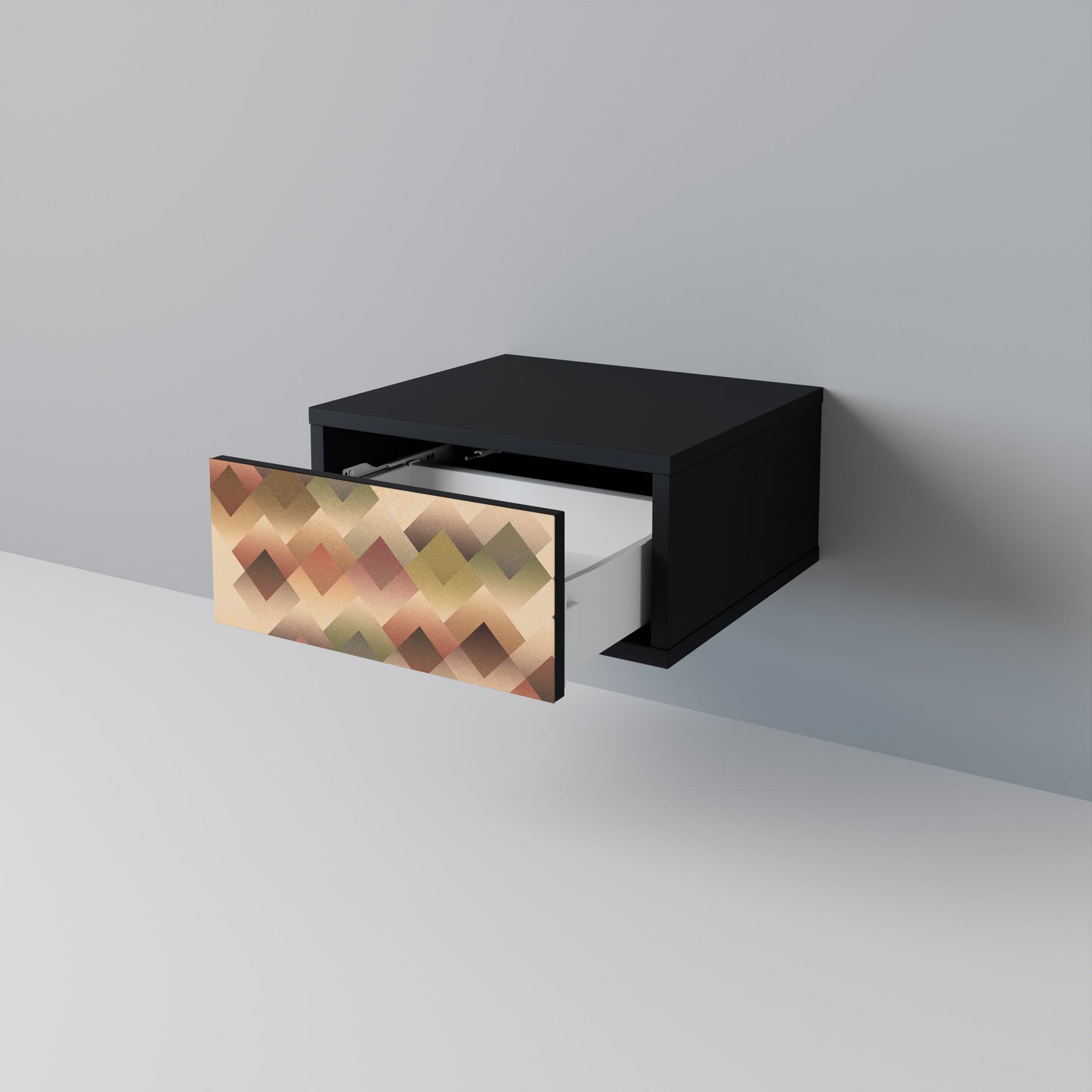 GEOMETRISK FUSION Nattduksbord i svart finish