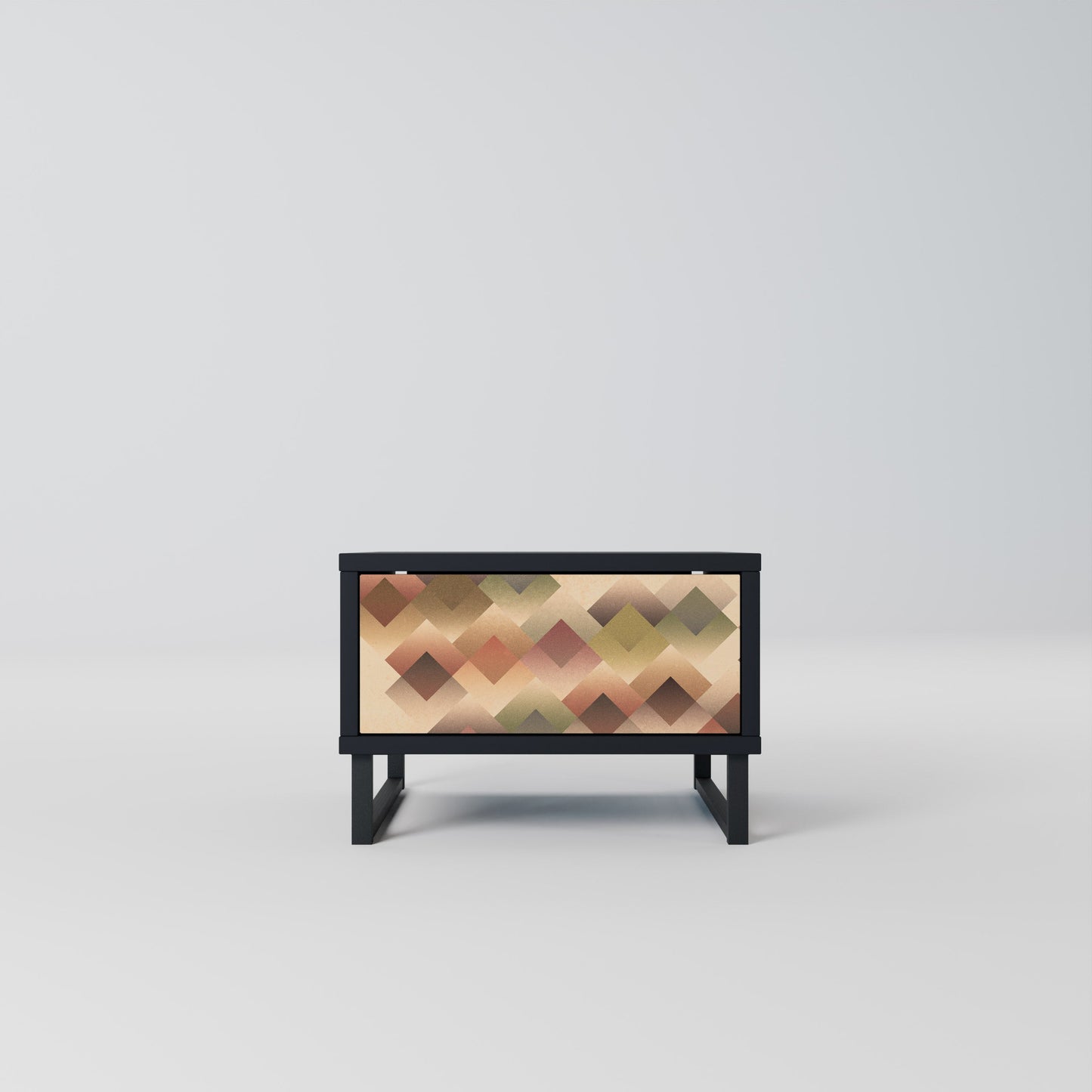 GEOMETRISK FUSION Nattduksbord i svart finish