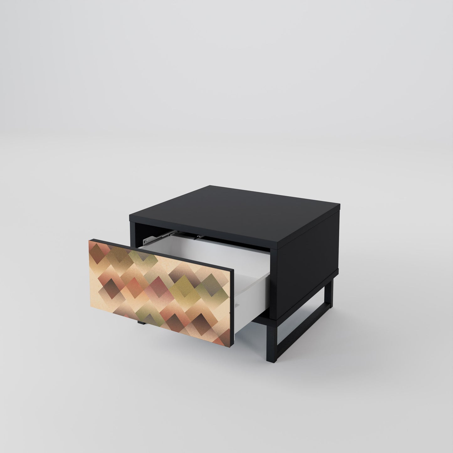 GEOMETRISK FUSION Nattduksbord i svart finish