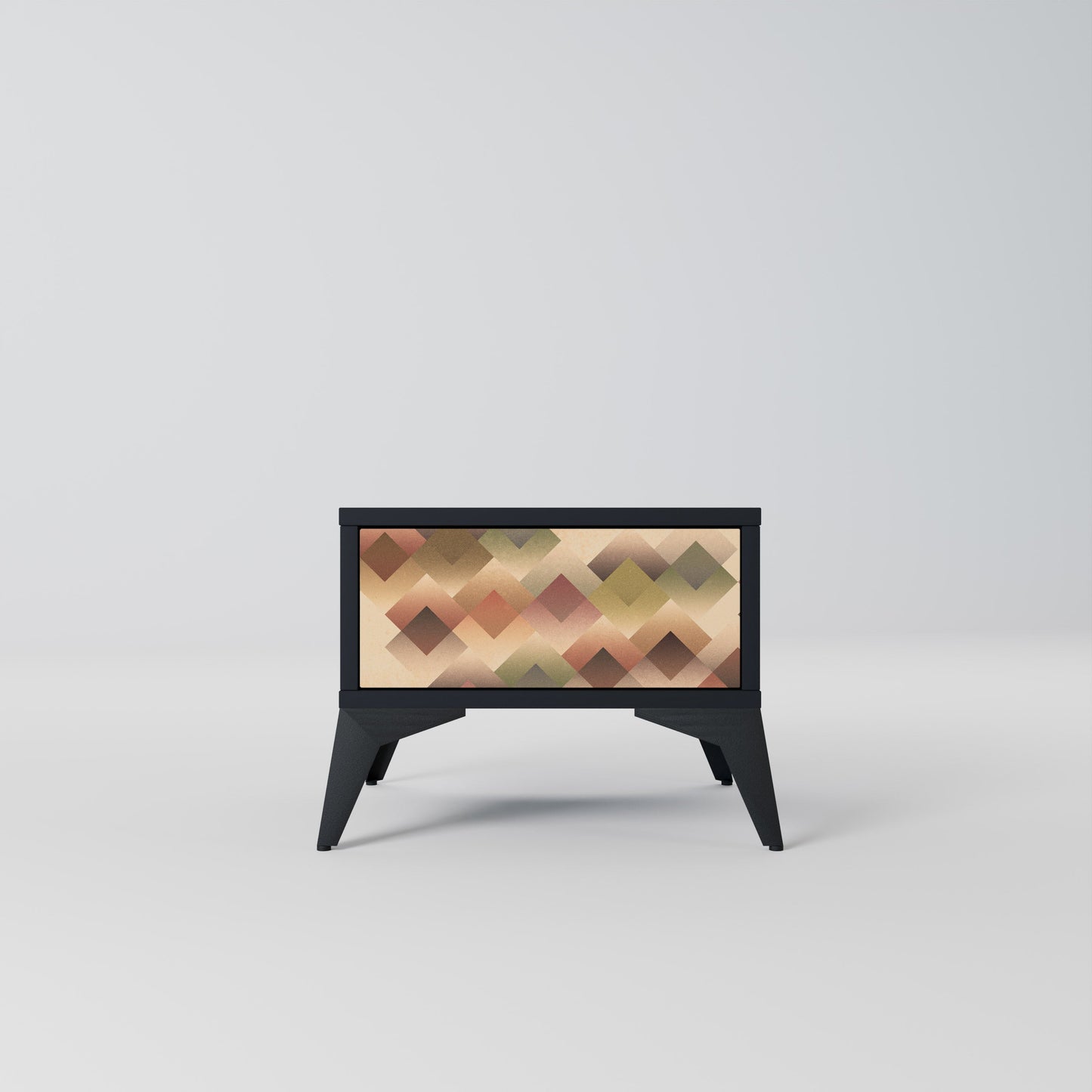 GEOMETRISK FUSION Nattduksbord i svart finish