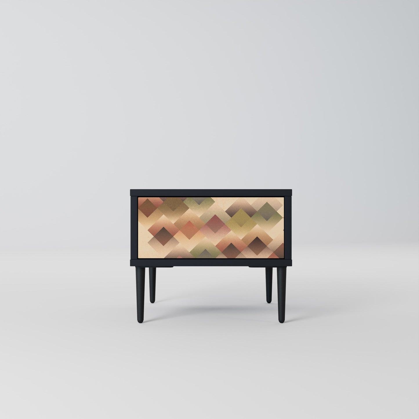 GEOMETRISK FUSION Nattduksbord i svart finish