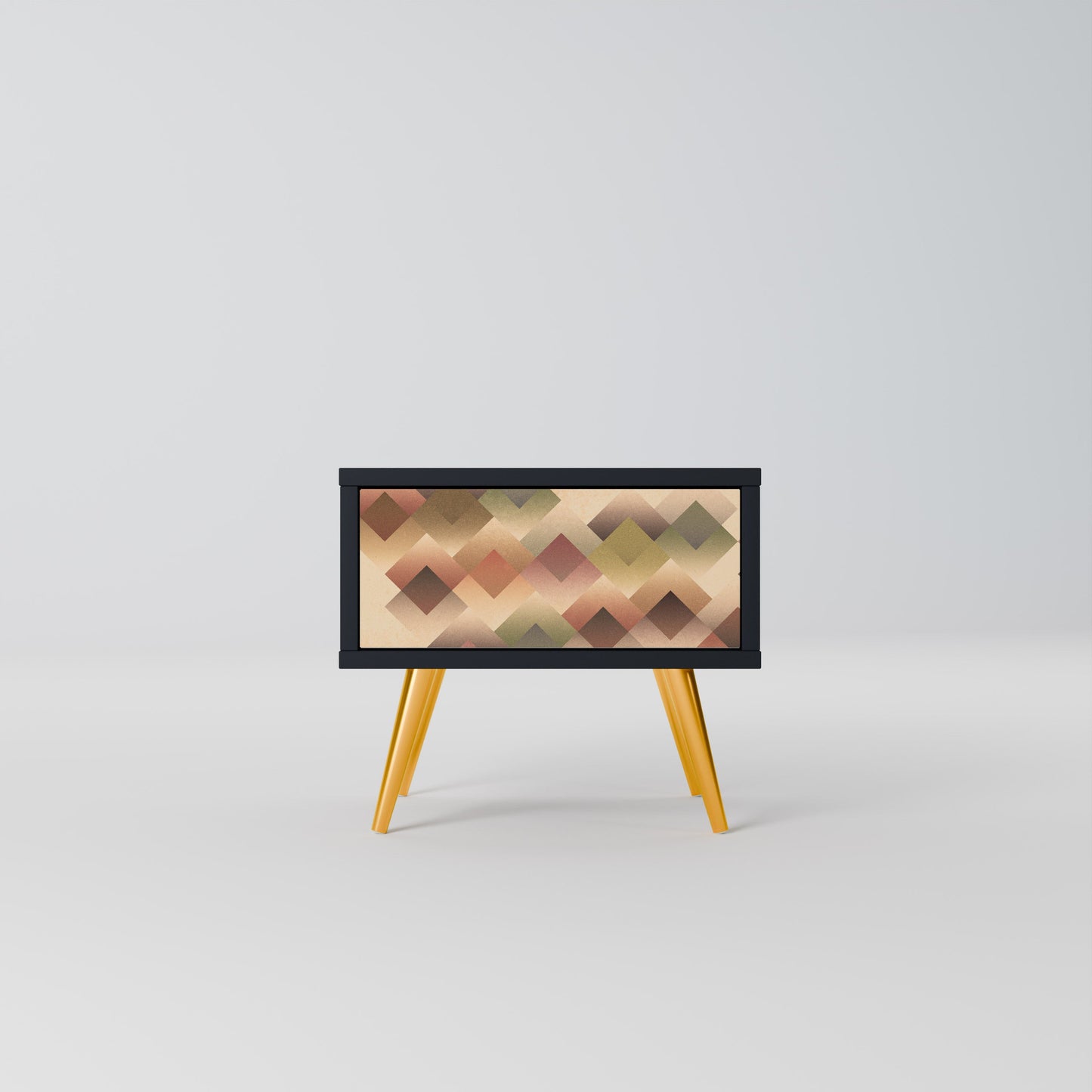 GEOMETRISK FUSION Nattduksbord i svart finish