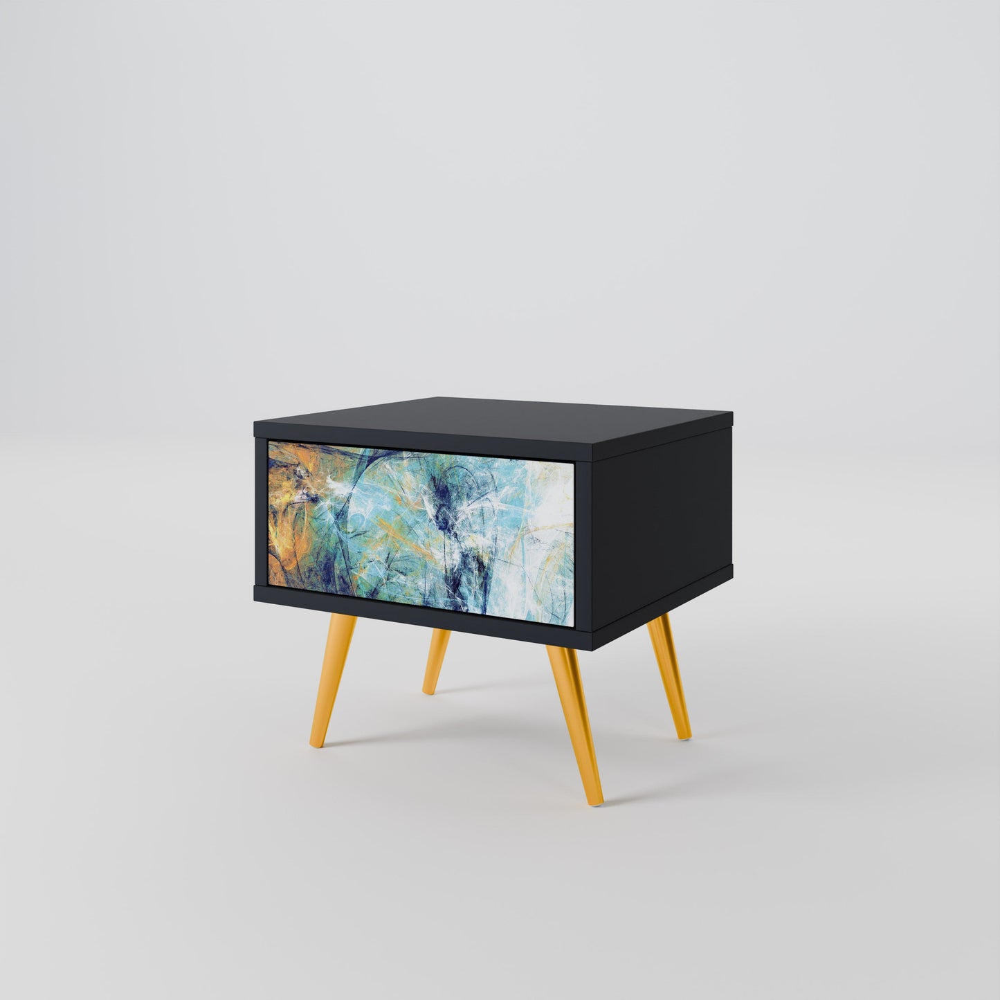 ABSTRACT THOUGHTS Nightstand in Black Finish