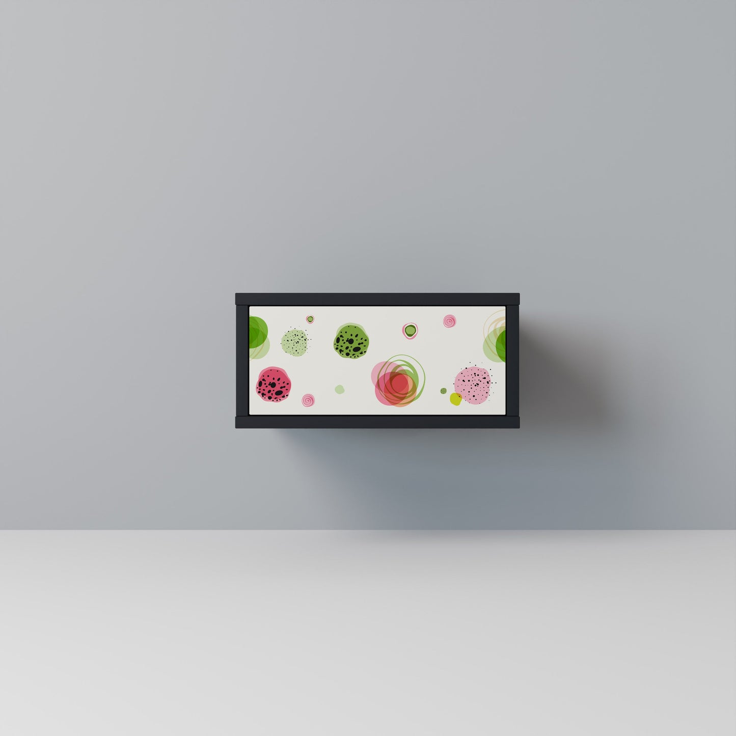 COLORFUL COSMOS Nightstand in Black Finish