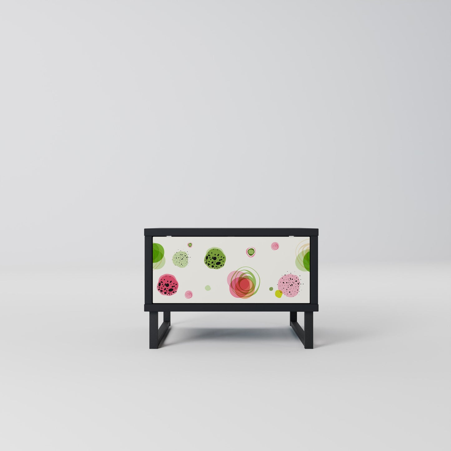 COLORFUL COSMOS Nightstand in Black Finish
