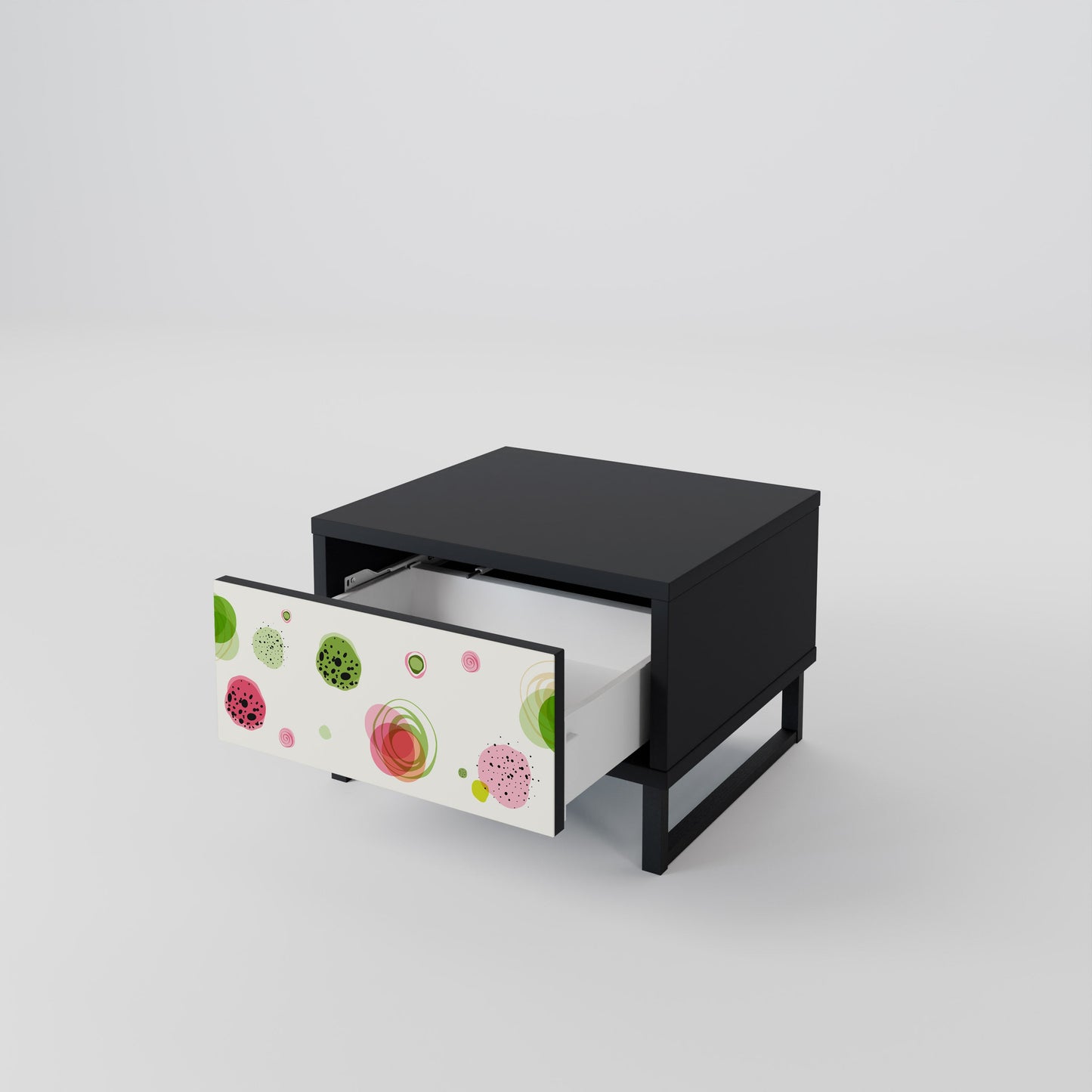 COLORFUL COSMOS Nightstand in Black Finish