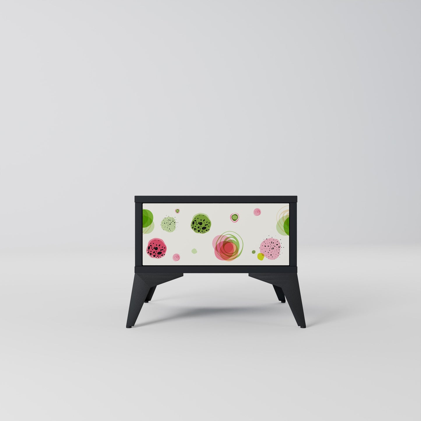 COLORFUL COSMOS Nightstand in Black Finish