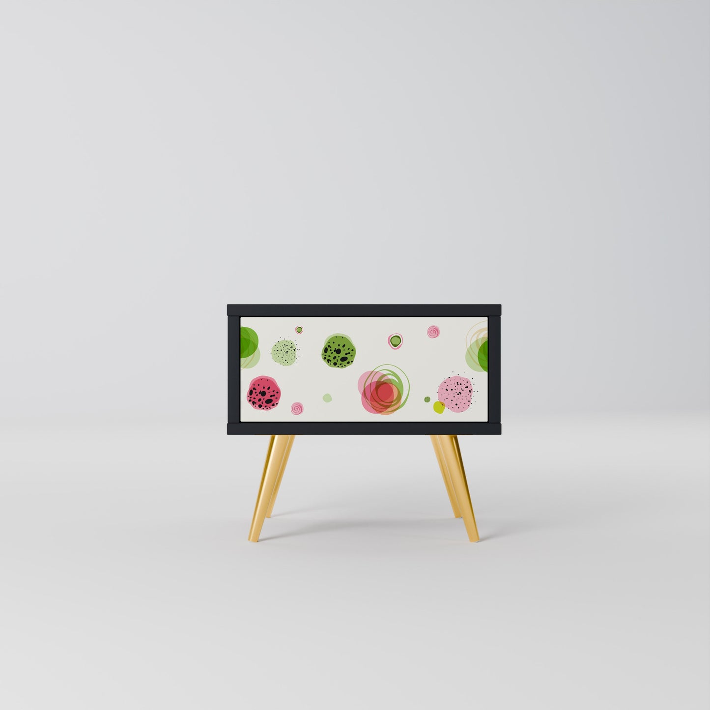 COLORFUL COSMOS Nightstand in Black Finish