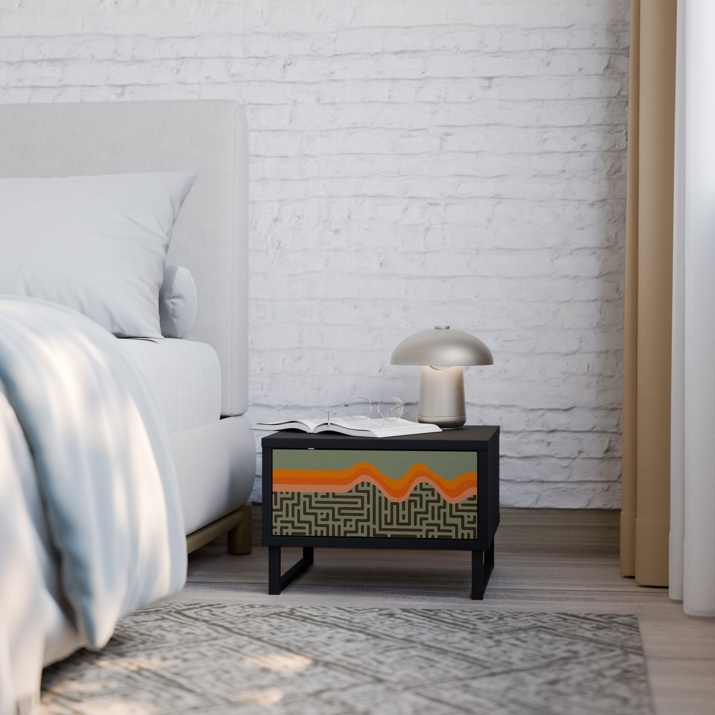 SIMPLE SOLUTIONS Nightstand in Black Finish