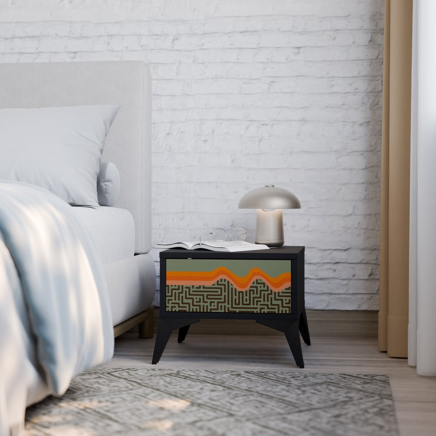 SIMPLE SOLUTIONS Nightstand in Black Finish