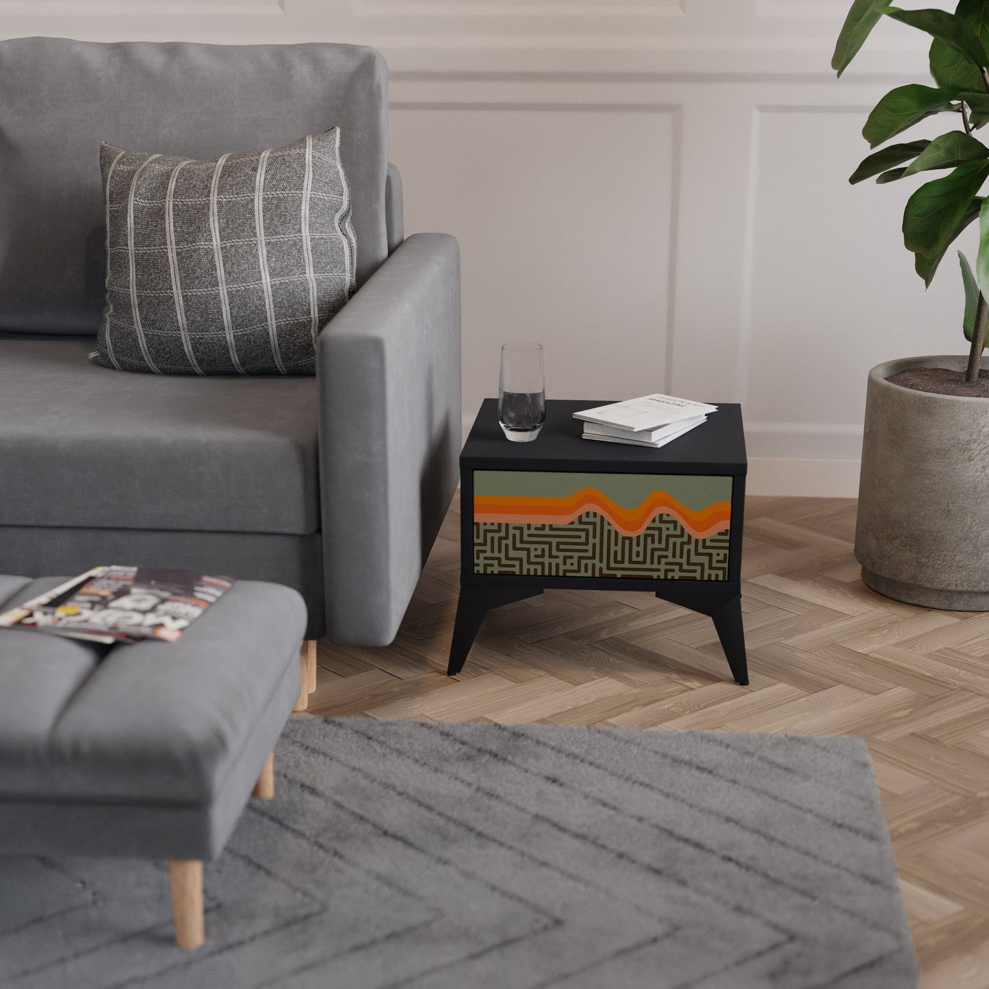 SIMPLE SOLUTIONS Nightstand in Black Finish