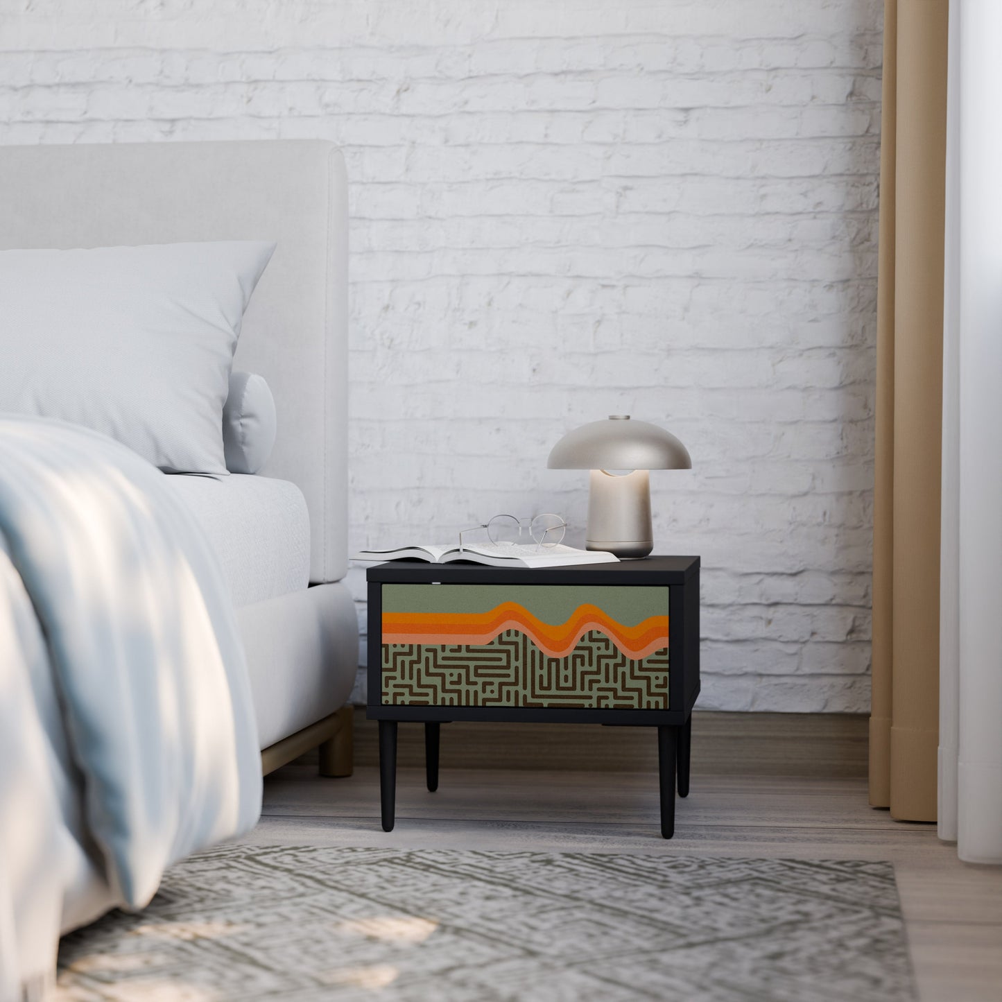 SIMPLE SOLUTIONS Nightstand in Black Finish
