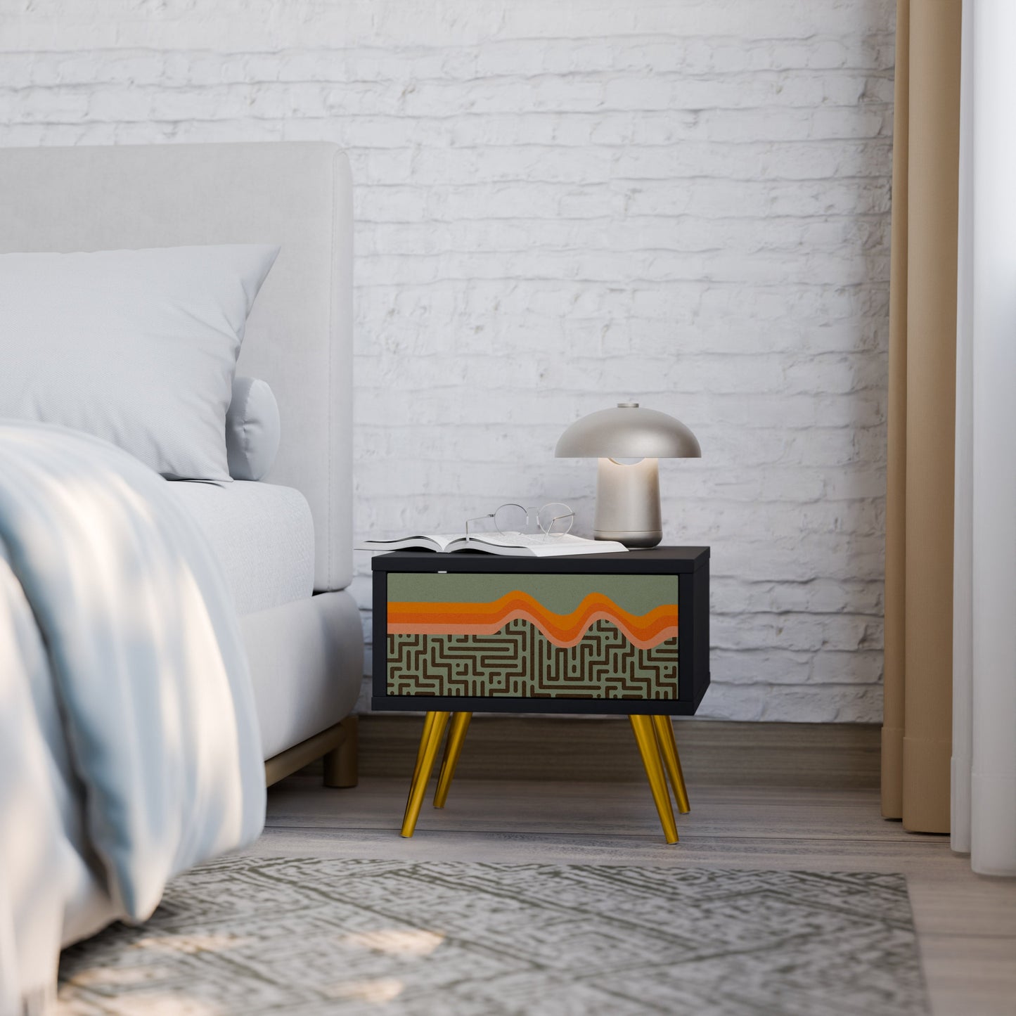 SIMPLE SOLUTIONS Nightstand in Black Finish