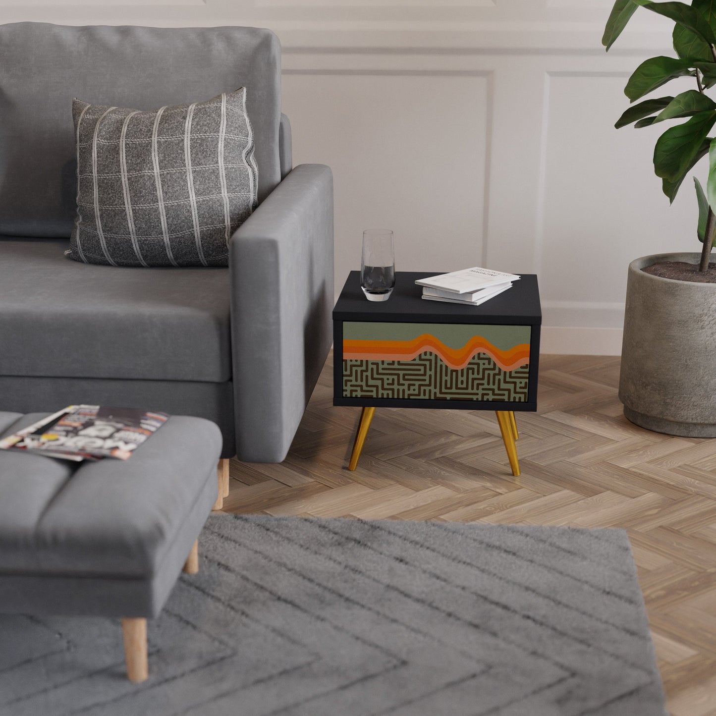SIMPLE SOLUTIONS Nightstand in Black Finish
