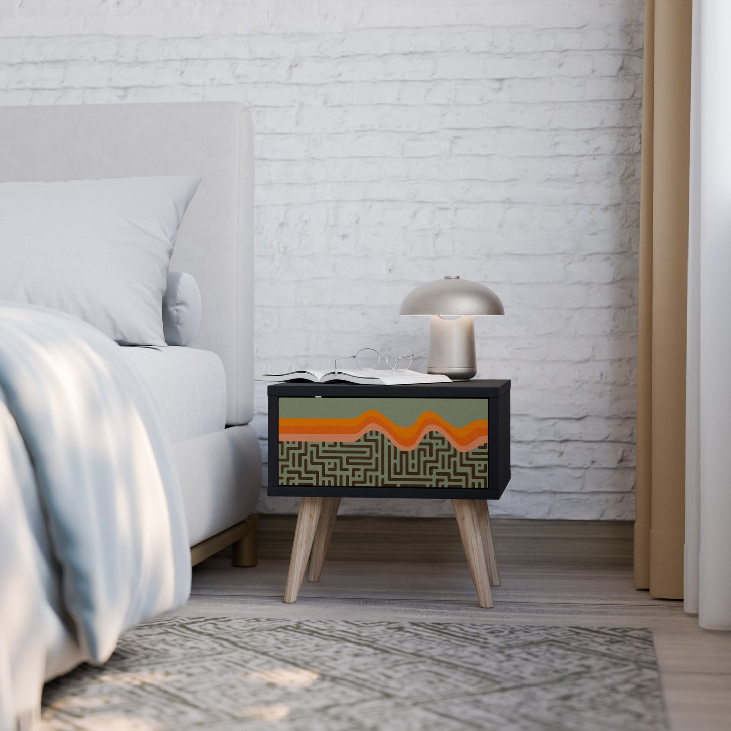 SIMPLE SOLUTIONS Nightstand in Black Finish