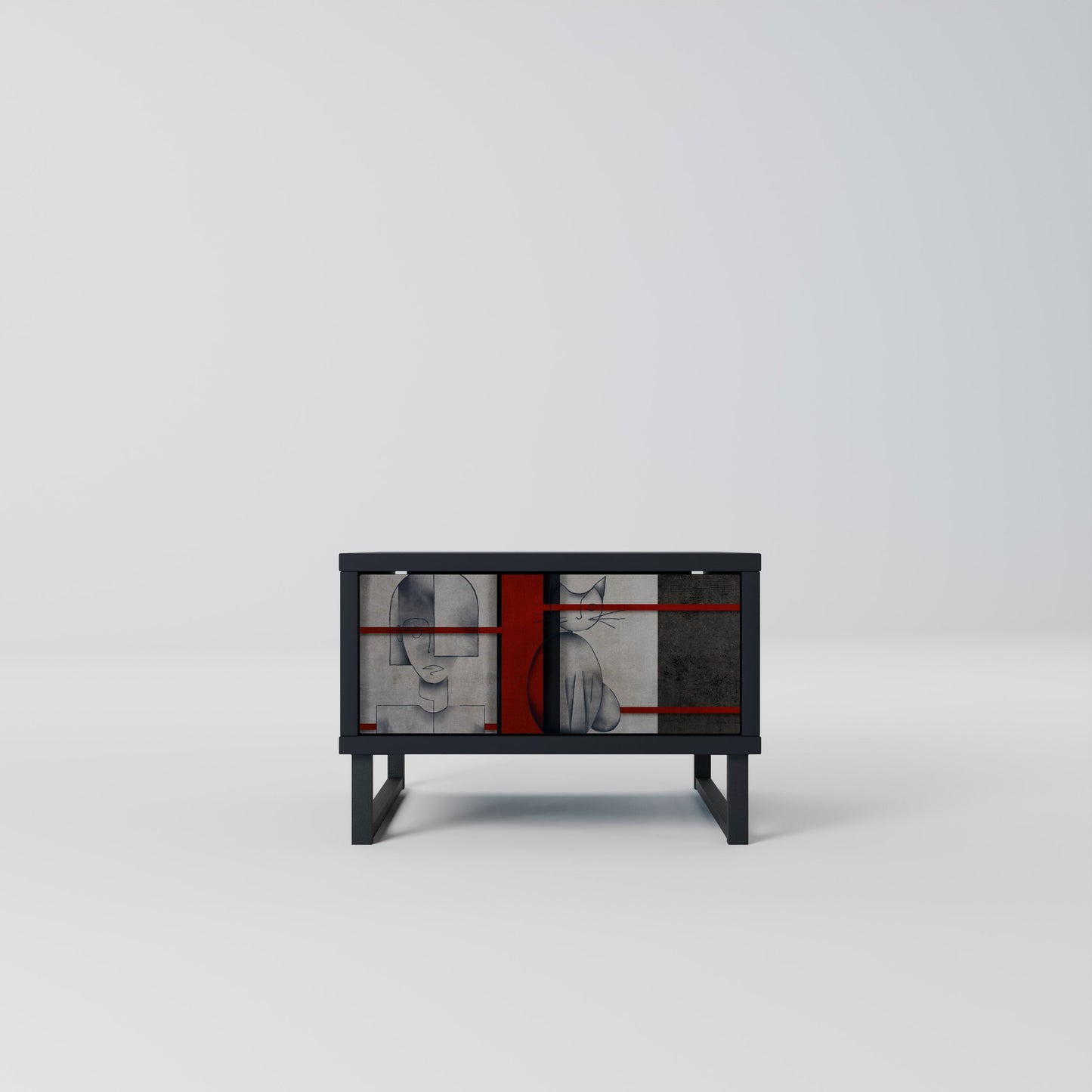 GRAY FIGURES Nightstand in Black Finish