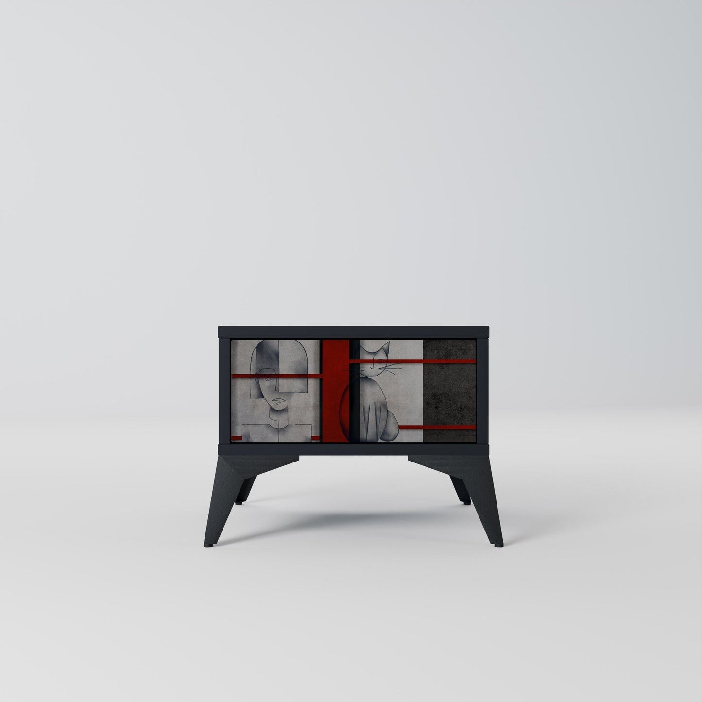 GRAY FIGURES Nightstand in Black Finish