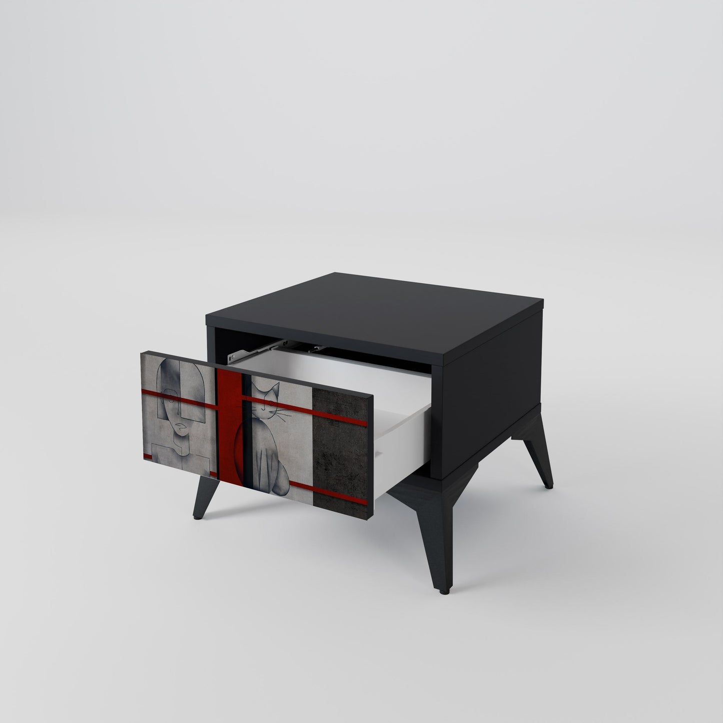 GRAY FIGURES Nightstand in Black Finish