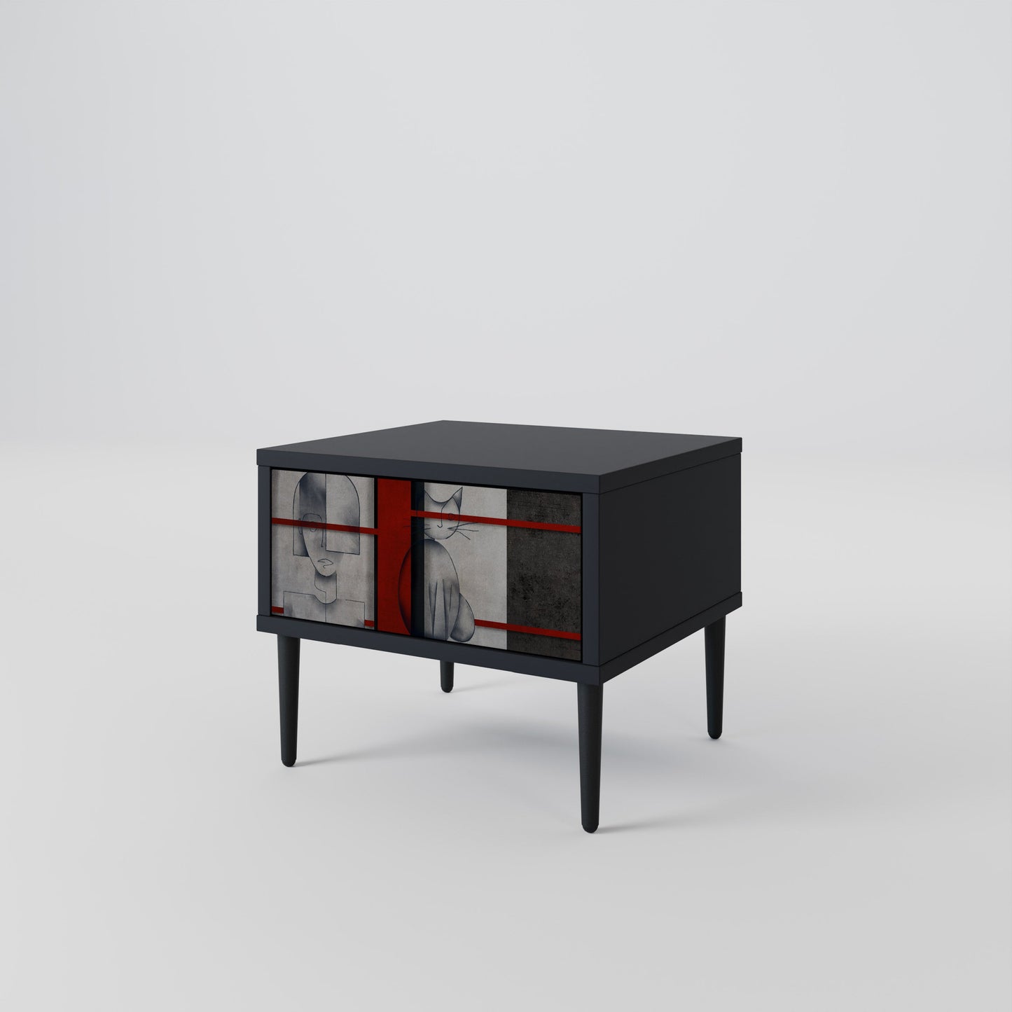 GRAY FIGURES Nightstand in Black Finish