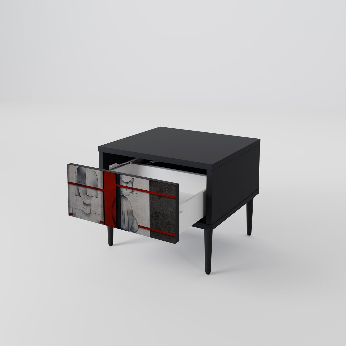 GRAY FIGURES Nightstand in Black Finish