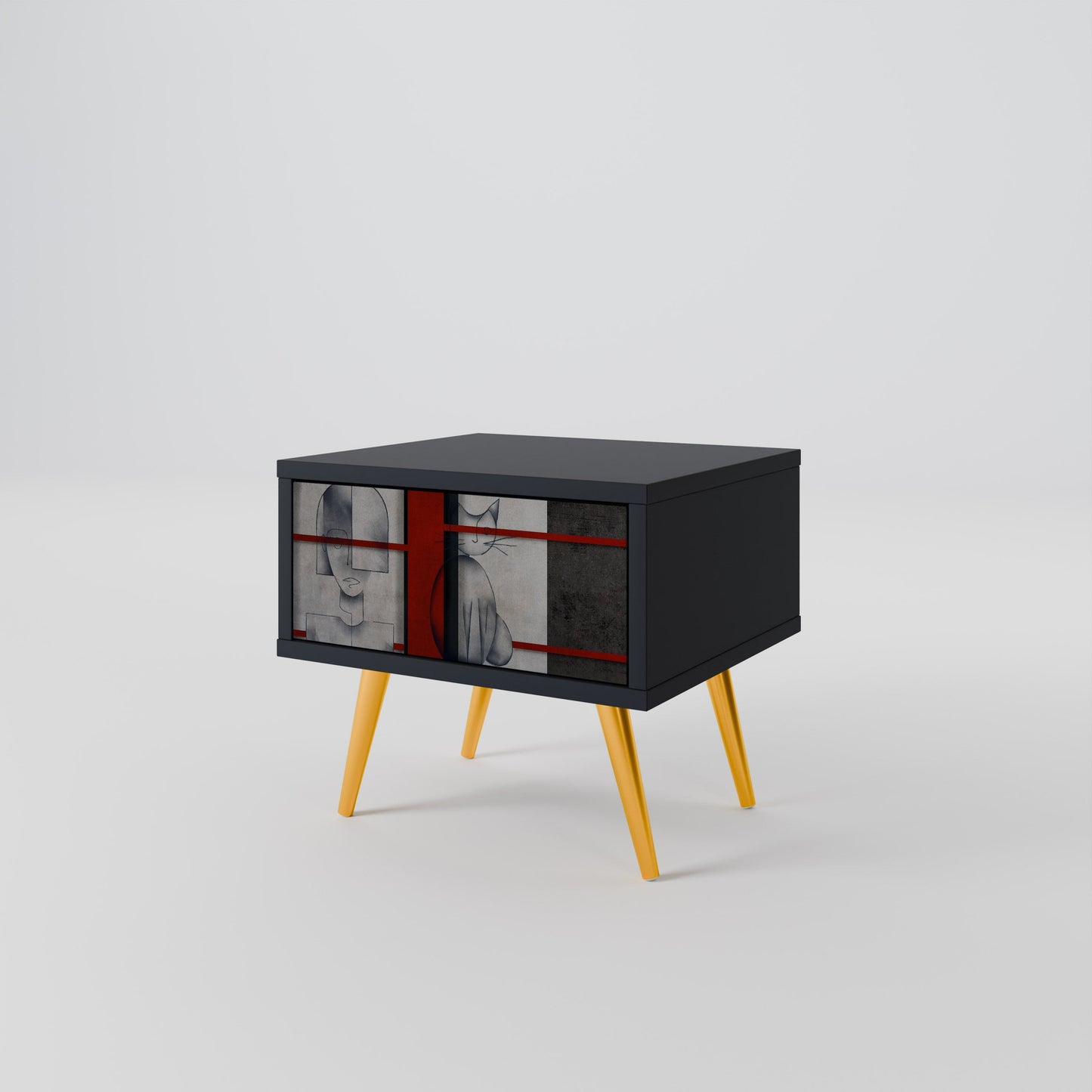 GRAY FIGURES Nightstand in Black Finish