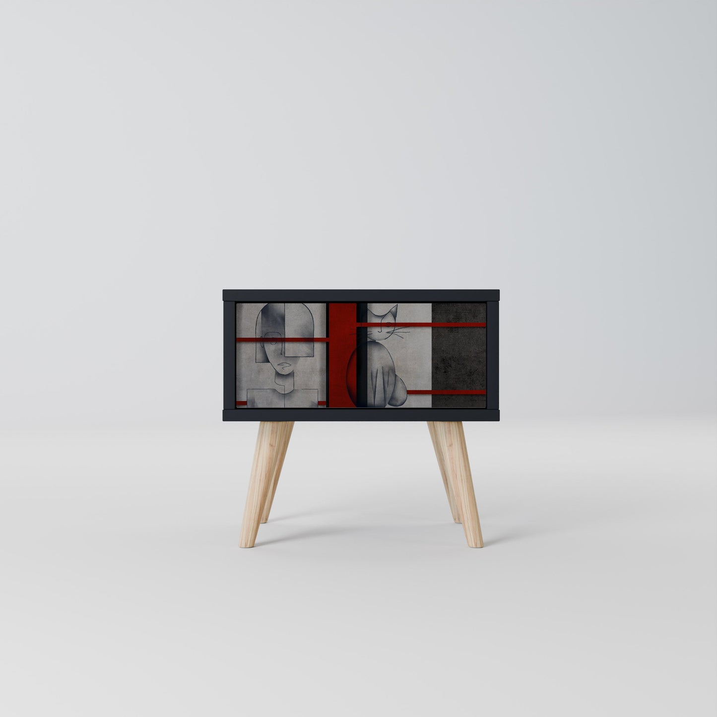 GRAY FIGURES Nightstand in Black Finish