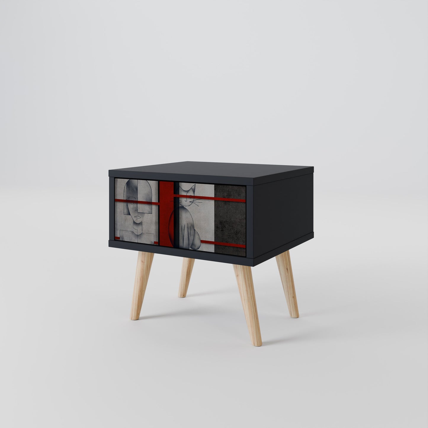 GRAY FIGURES Nightstand in Black Finish
