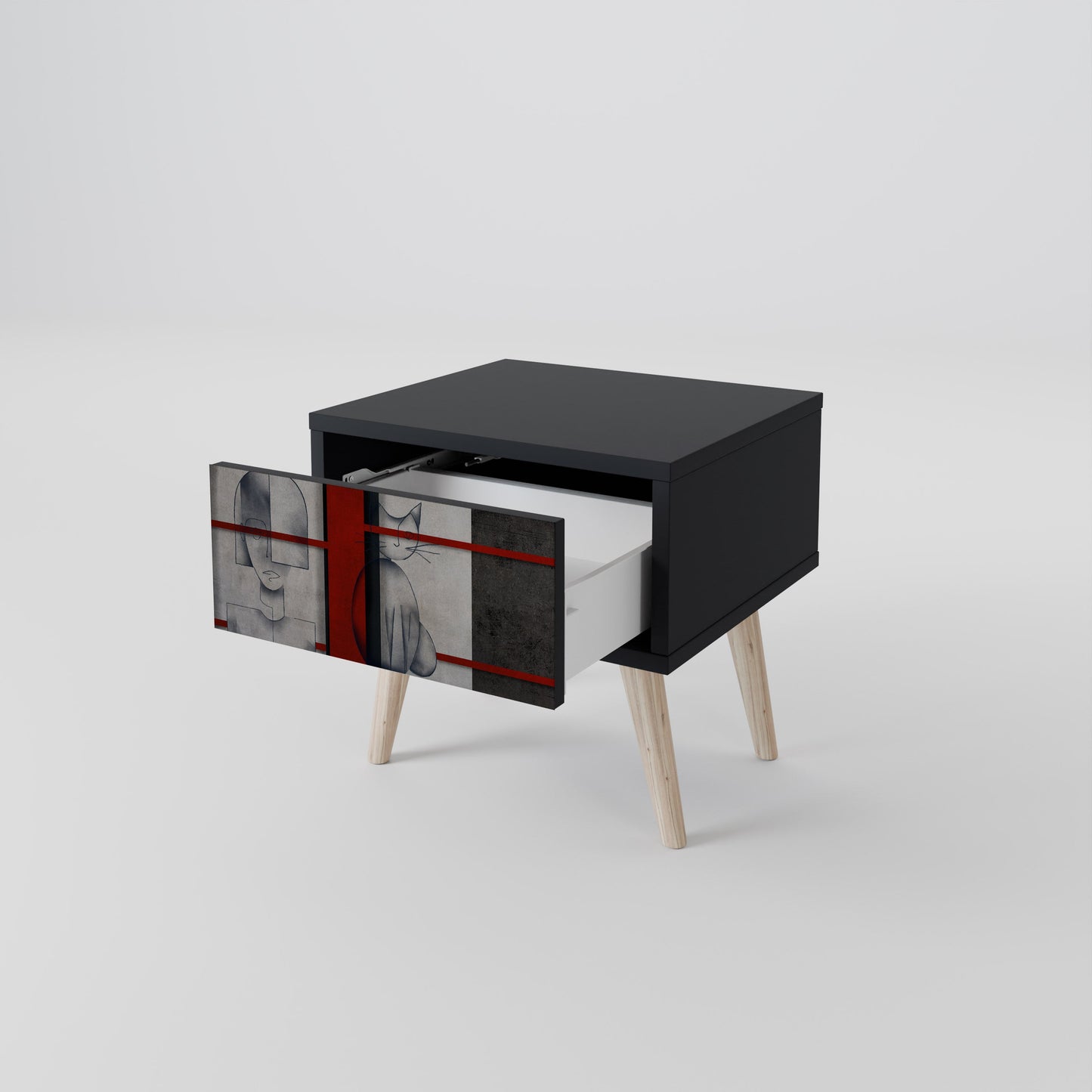 GRAY FIGURES Nightstand in Black Finish