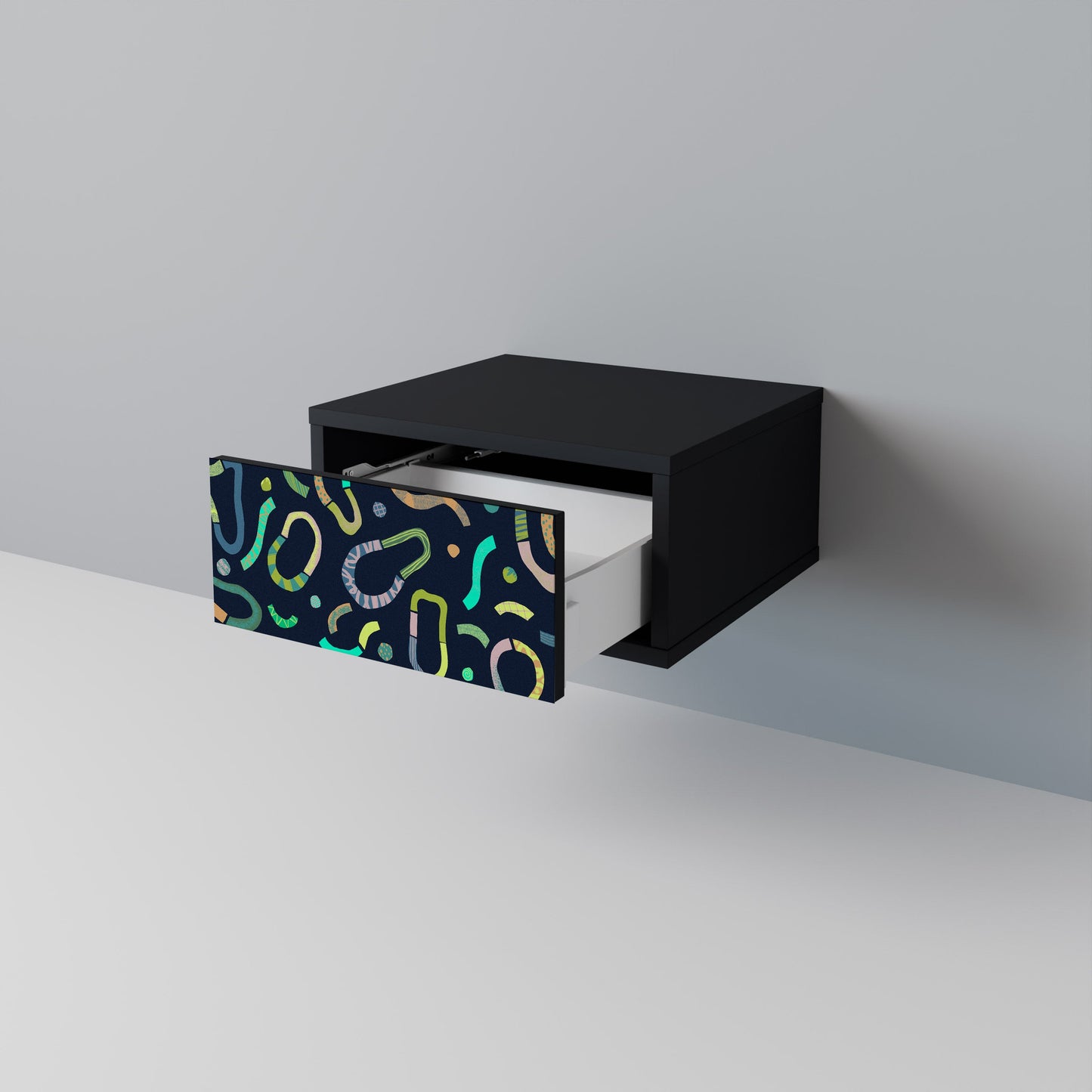 CONTRAST DANCE Nightstand in Black Finish