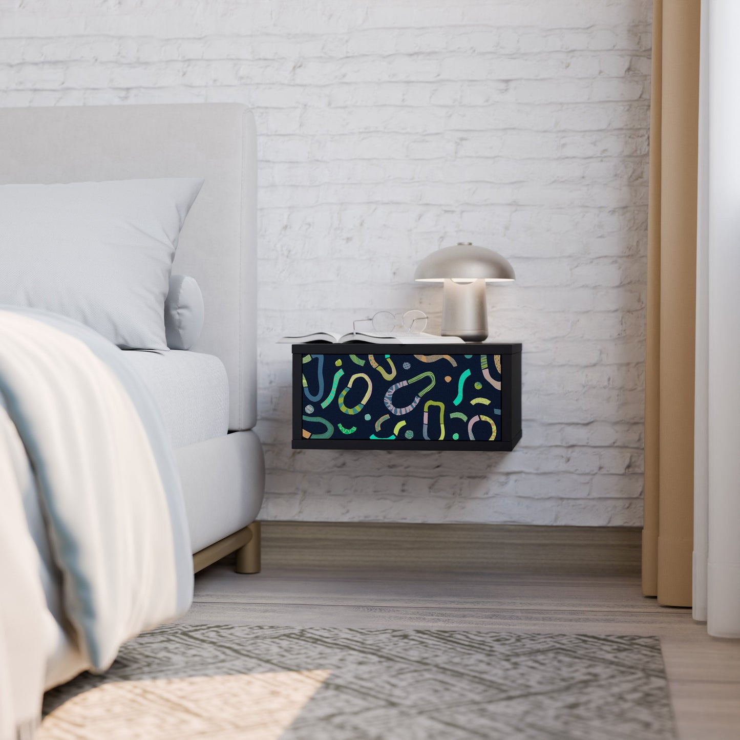 CONTRAST DANCE Nightstand in Black Finish