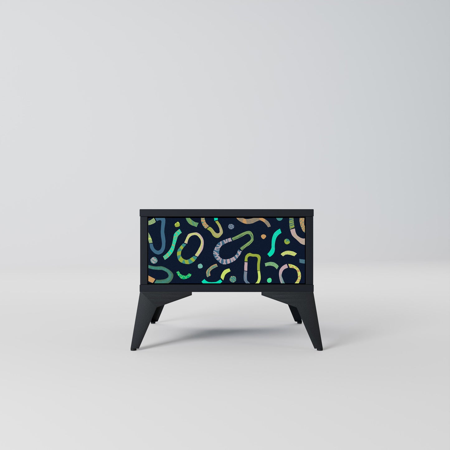 CONTRAST DANCE Nightstand in Black Finish